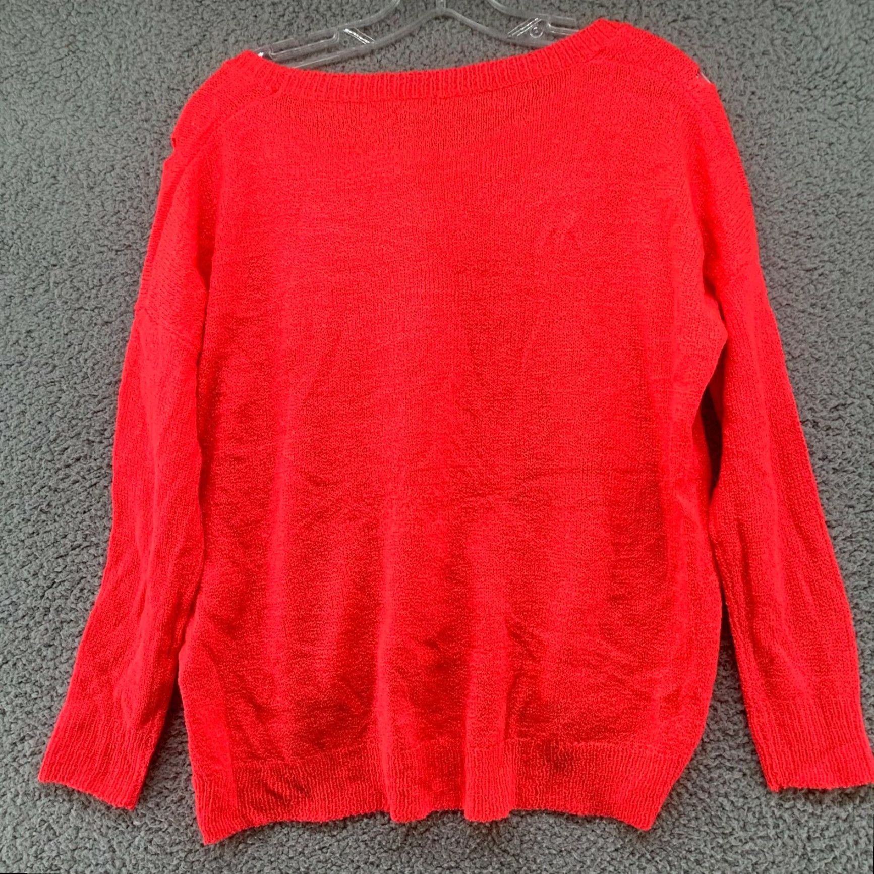 Vintage NWT Charlotte Russe Sweater Open Knit Lightweight Womens S Red Boat Neck Pullover Casual Knitwear Size S / US 4 / IT 40 - 2 Thumbnail