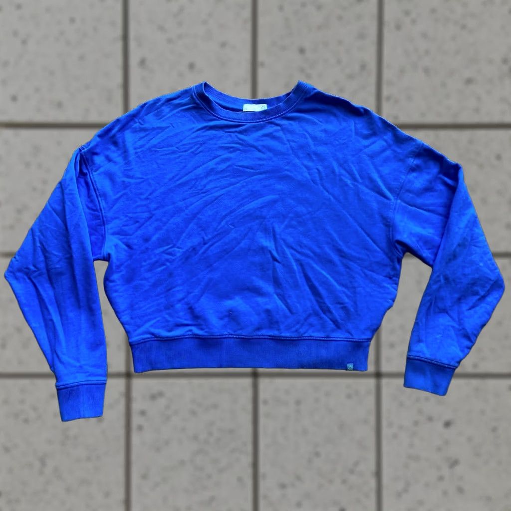 Vintage Tasc Sweatshirt Womens XS Blue Bamboo Blend Crewneck Open Bottom Pullover Casual Casual Workwear Size XS / US 0-2 / IT 36-38 - 1 Thumbnail