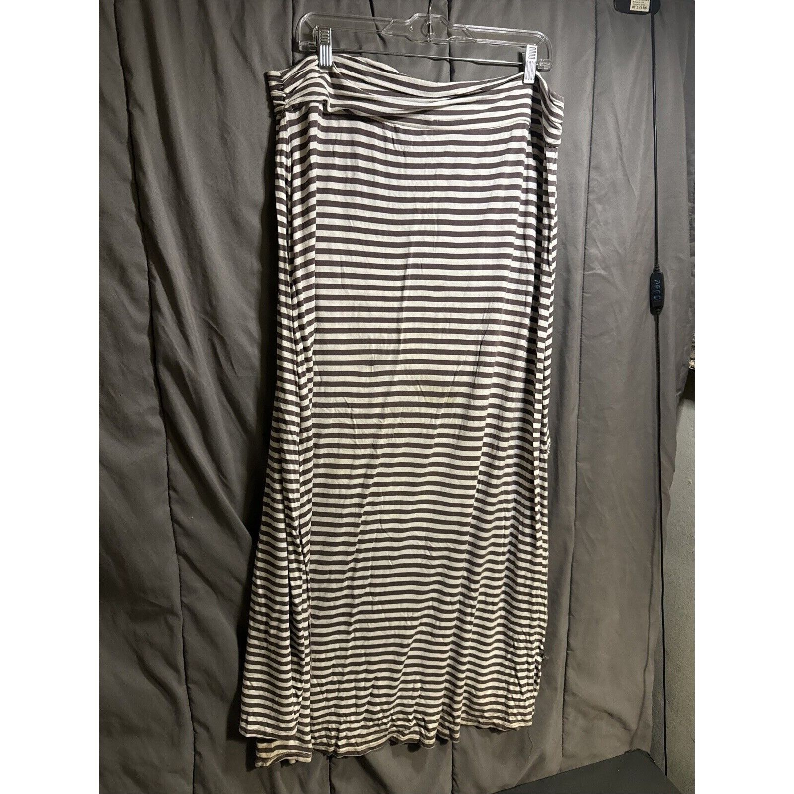 Other Leyla Striped Maxi Skirt Double Slit Sides Womens 2X Runched Size 36" / US 14 / IT 50 - 8 Thumbnail