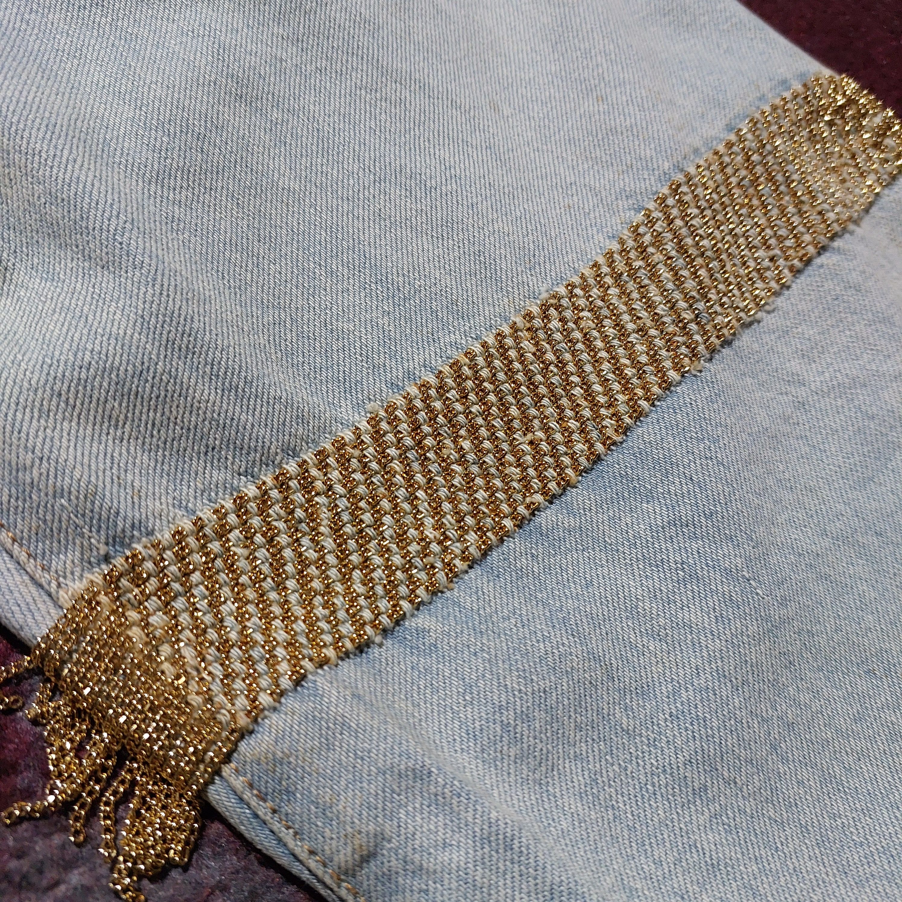 Tete Homme 20AW Kiminori morishita and yellow chain blue denim Size US 30 / EU 46 - 8 Thumbnail