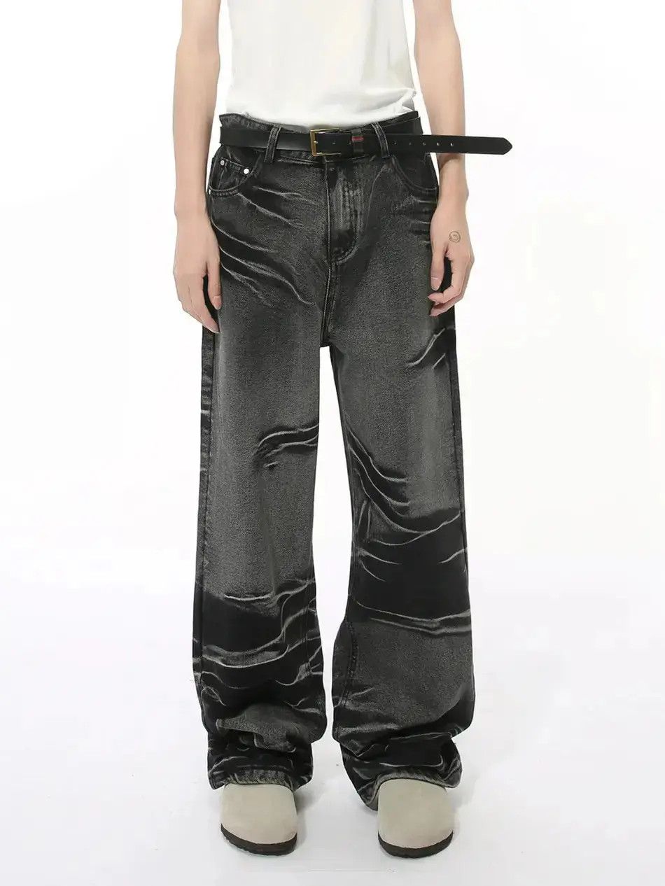 Japanese Brand Retro loose straight casual tie dye jeans Size US 32 / EU 48 - 1 Thumbnail