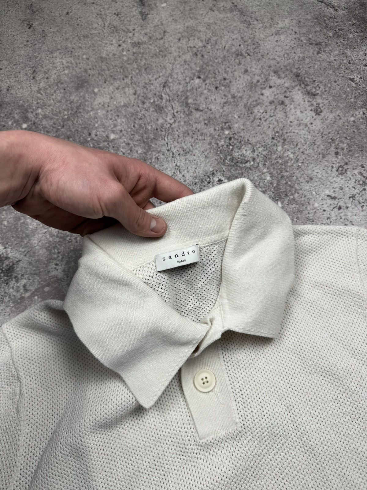Sandro SANDRO PARIS Woven Knit Polo Size M Size US M / EU 48-50 / 2 - 5 Thumbnail