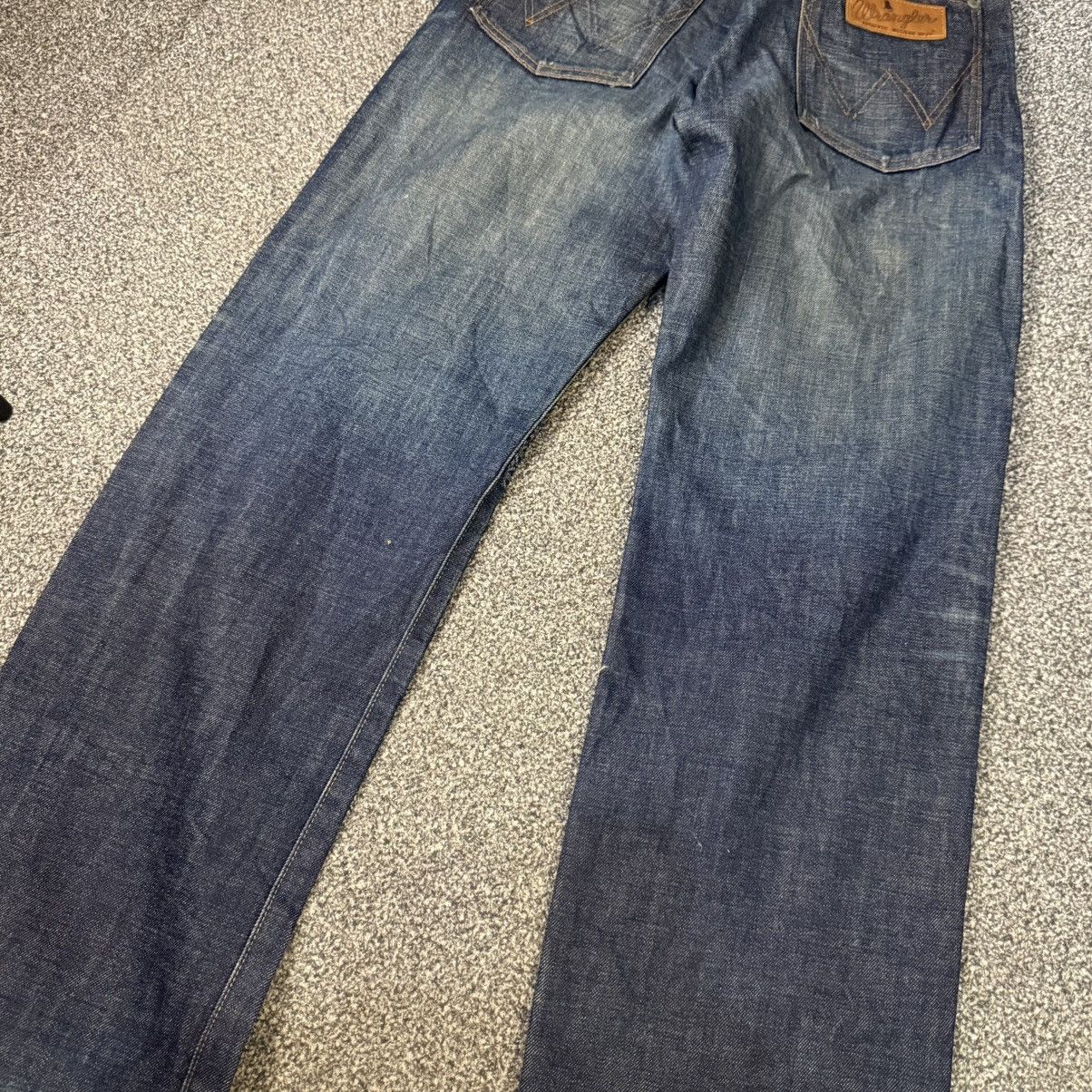 Indigo Vintage Selvedge Japanese Indigo Wrangler Blue Bell Denim Size US 29 - 11 Thumbnail