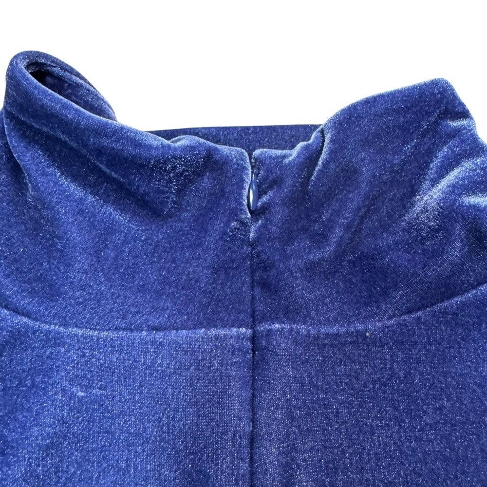 Soft Surroundings Soft Surroundings Velvet Long Sleeve High Neck Blue Top Siz Size L / US 10 / IT 46 - 6 Thumbnail