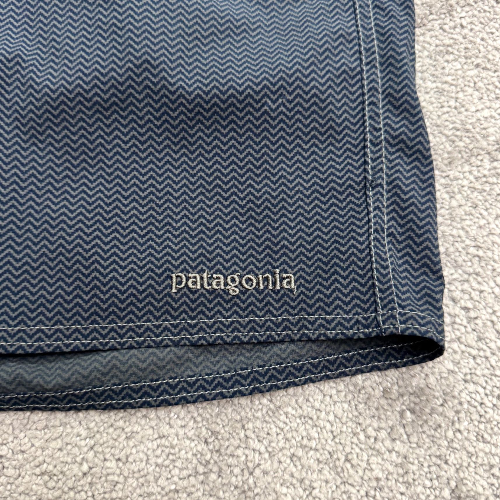 Prana Patagonia Hybrid Board Shorts Swim Trunks Mens 36 Blue Gray Herringbone Swimwear Size US 36 / EU 52 - 4 Thumbnail