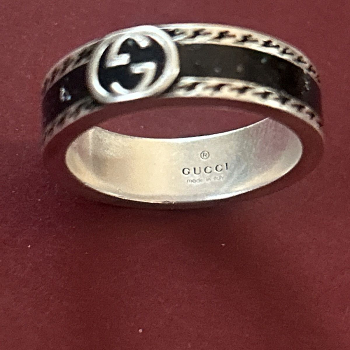 Gucci Gucci GG Sterling Silver Enamel Ring AG 925 645573 Size ONE SIZE - 5 Thumbnail