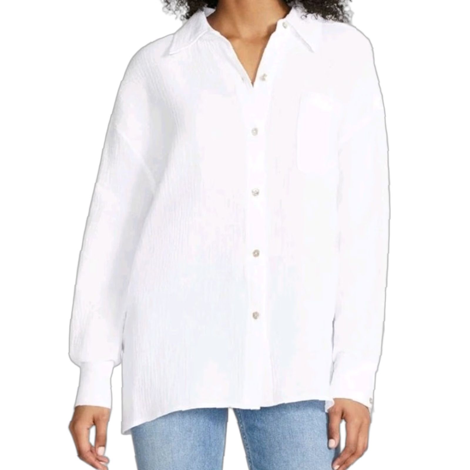 Steve Madden Steve Madden Blouse - Shirt - Women - M - White - Collared Neck, Buttons - New With Tags Blanca Top Size M / US 6-8 / IT 42-44 - 1 Thumbnail
