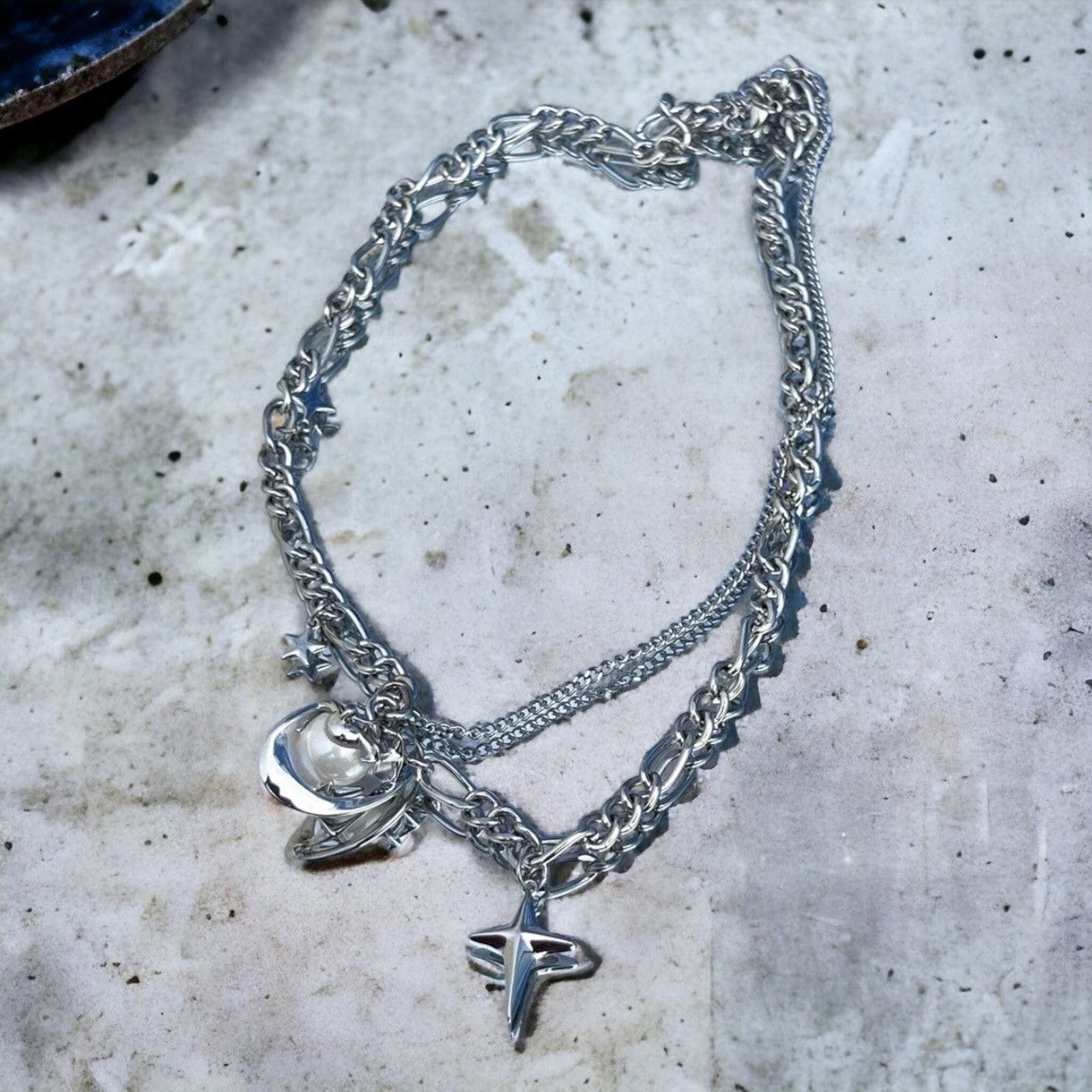 Jewelry Saturn Charm Chain Necklace Size ONE SIZE - 5 Thumbnail