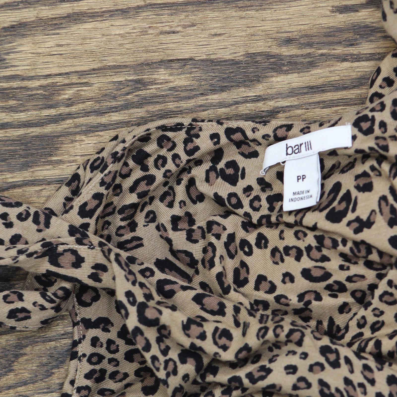 Bar III Nwt Bar Iii Womens Bodycon Midi Dress Molly Cheetah Brown Pp Size XS / US 0-2 / IT 36-38 - 4 Thumbnail