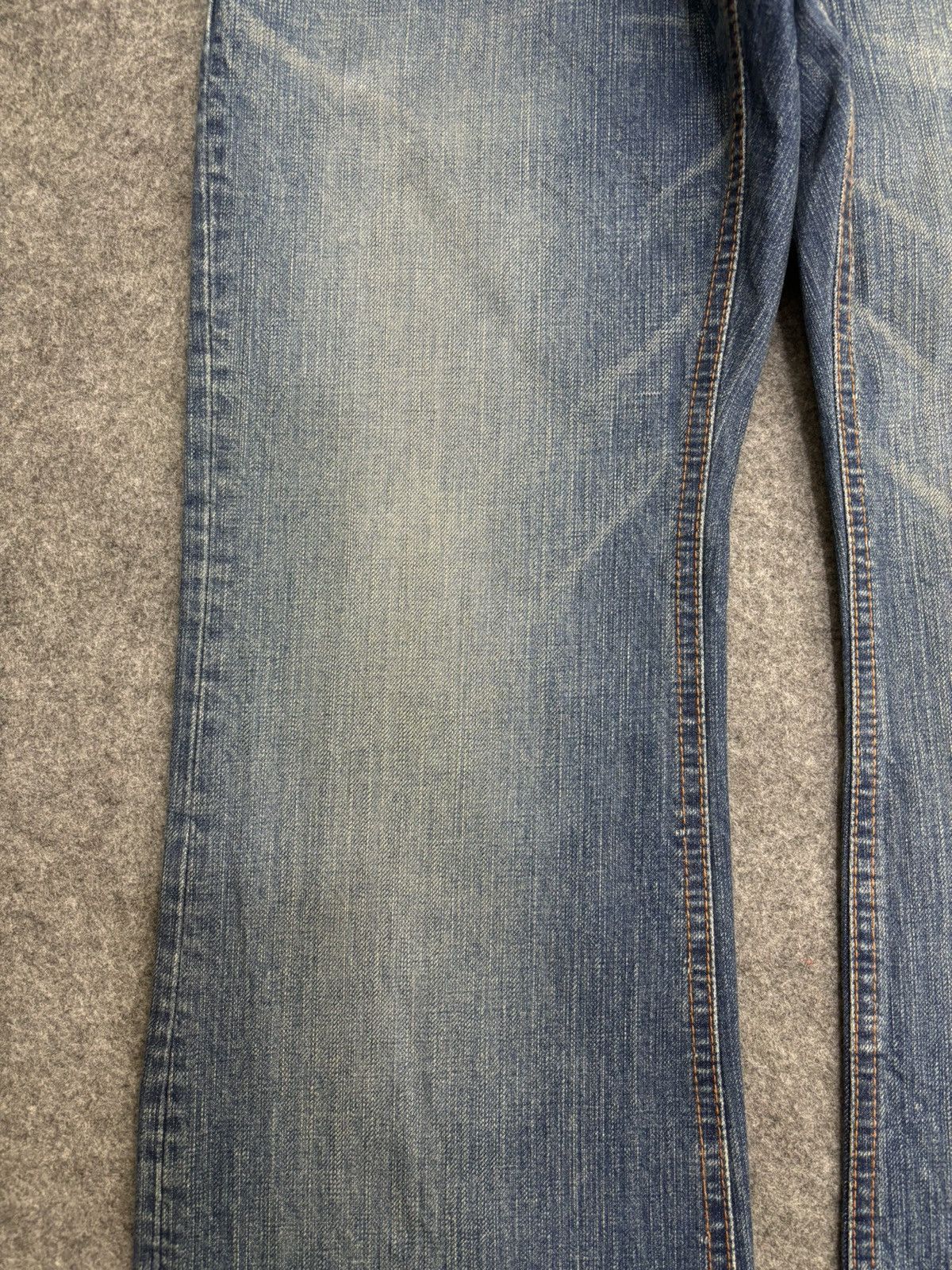 Japanese Brand 💥Flare💥Vintage 90s Blue Way Paint Minimalist Denim F522 Size US 32 / EU 48 - 6 Thumbnail