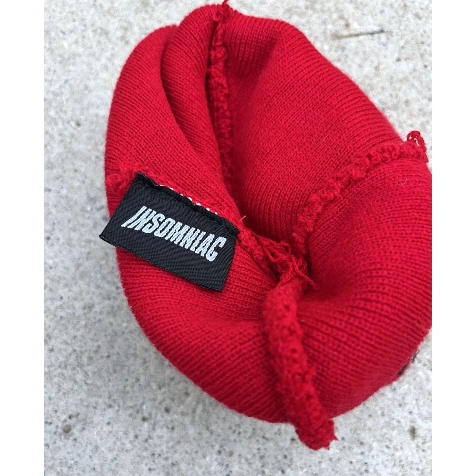 Logo 7 Insomniac Beanie Red Logo One Size Unisex Hip Hop Street Work Size ONE SIZE - 5 Thumbnail