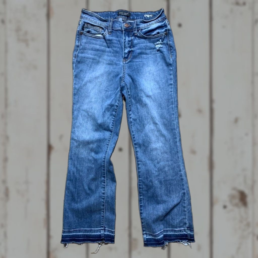 Vintage Judy Blue Bootcut Jeans Women 27 Blue Cropped Size 27" / US 4 / IT 40 - 1 Thumbnail