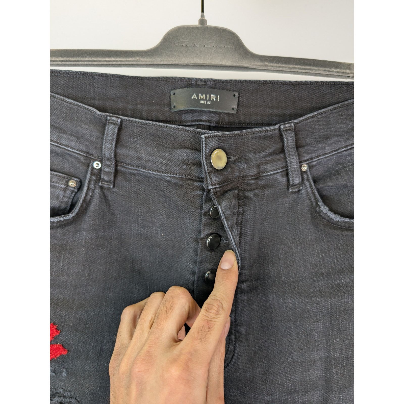 Amiri o1rshd1 MA Quad Applique Skinny Jeans in Black Size US 32 / EU 48 - 7 Thumbnail
