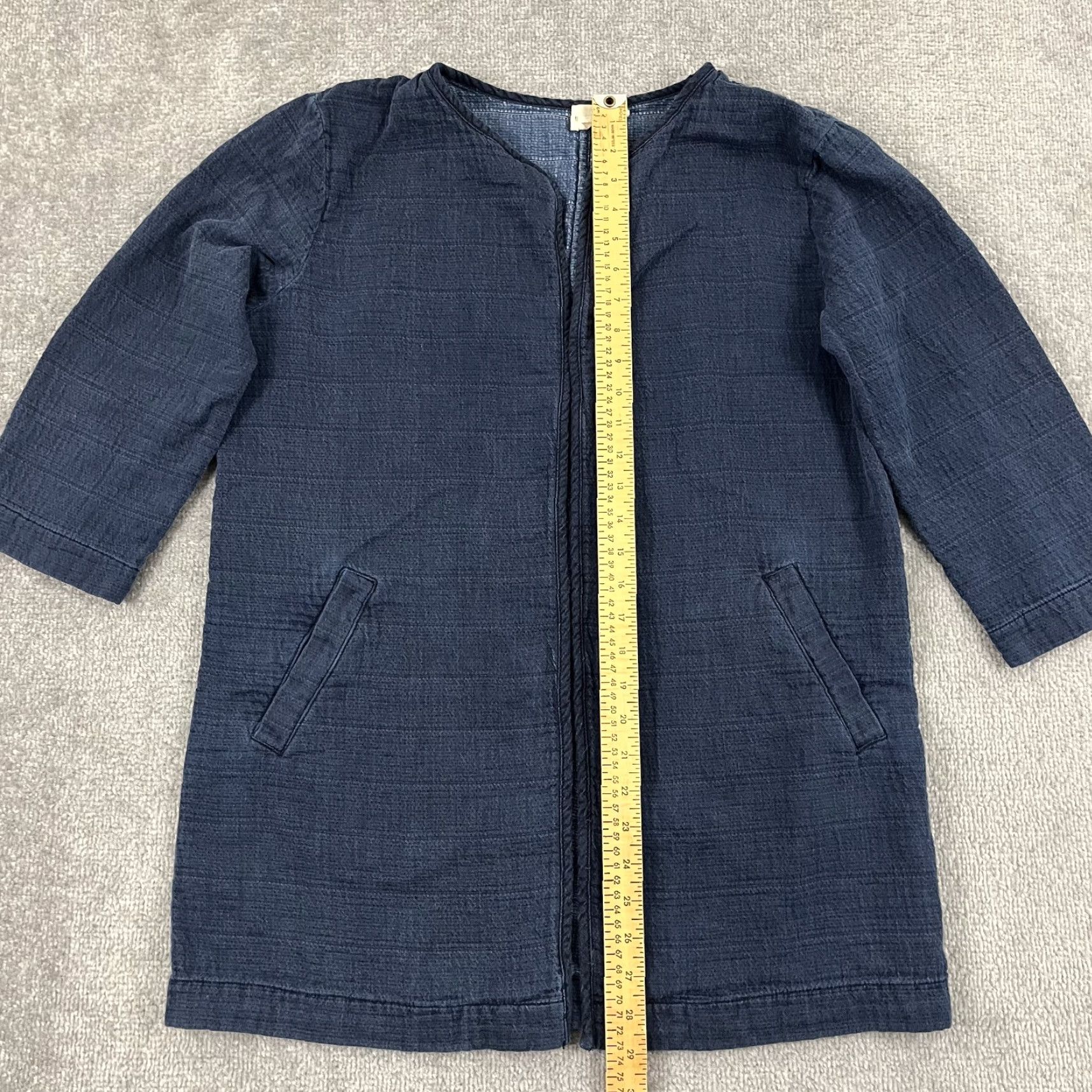 Eileen Fisher Eileen Fisher Womens Medium Blue Open Front Jacket Pockets Casual Regular Fit Size M / US 6-8 / IT 42-44 - 4 Thumbnail