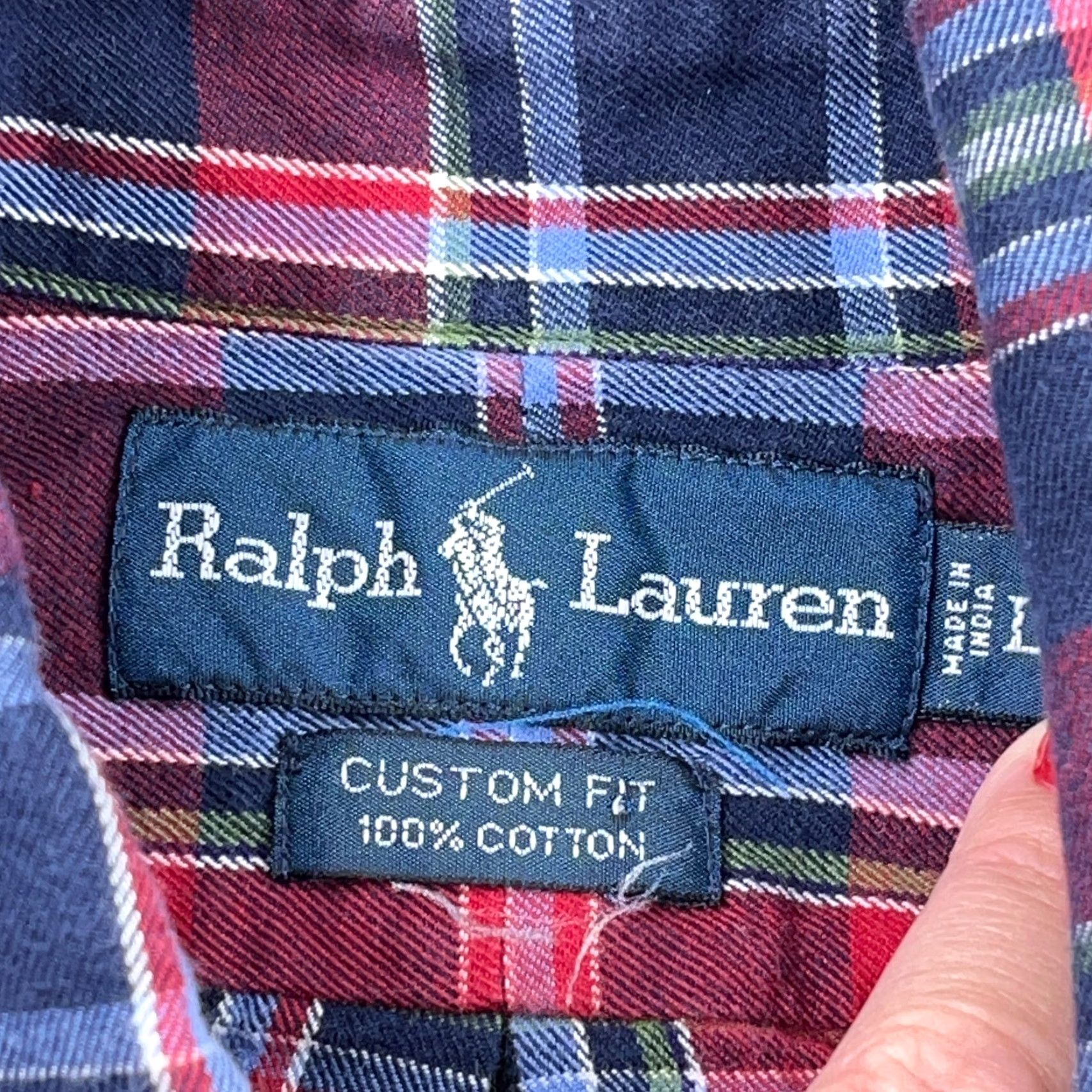 Ralph Lauren Ralph Lauren Flannel Shirt Adult Large Red Plaid Button-Up Cotton Mens Size 42R - 3 Thumbnail