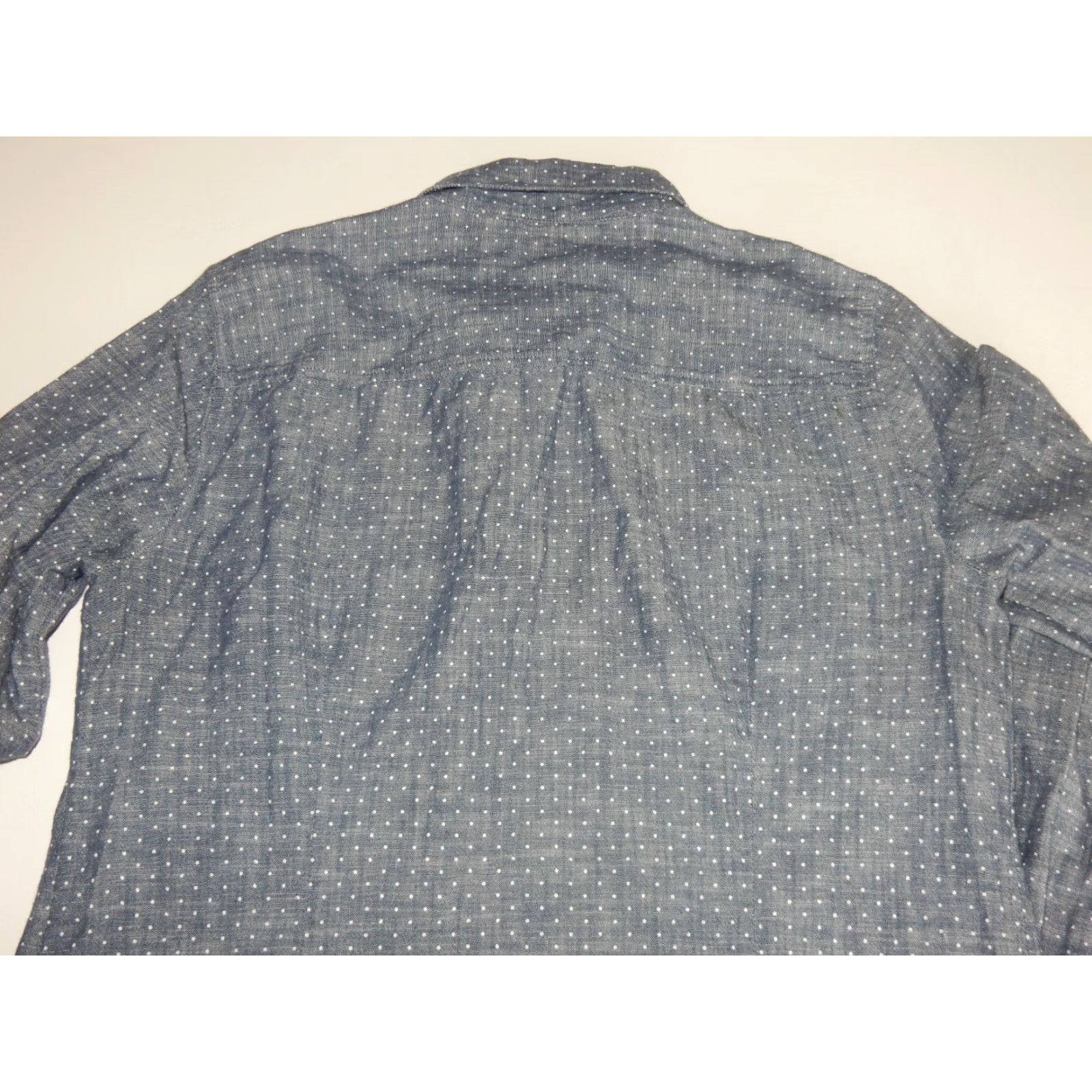 J.Crew Women's J.CREW Button-Up Shirt Long Sleeve Polka Dot Chambray Blue Size S, Shirt, Women, 27 Inch Length, 19.5 Inch Chest, Button Front, Vintage? Size S / US 4 / IT 40 - 4 Thumbnail