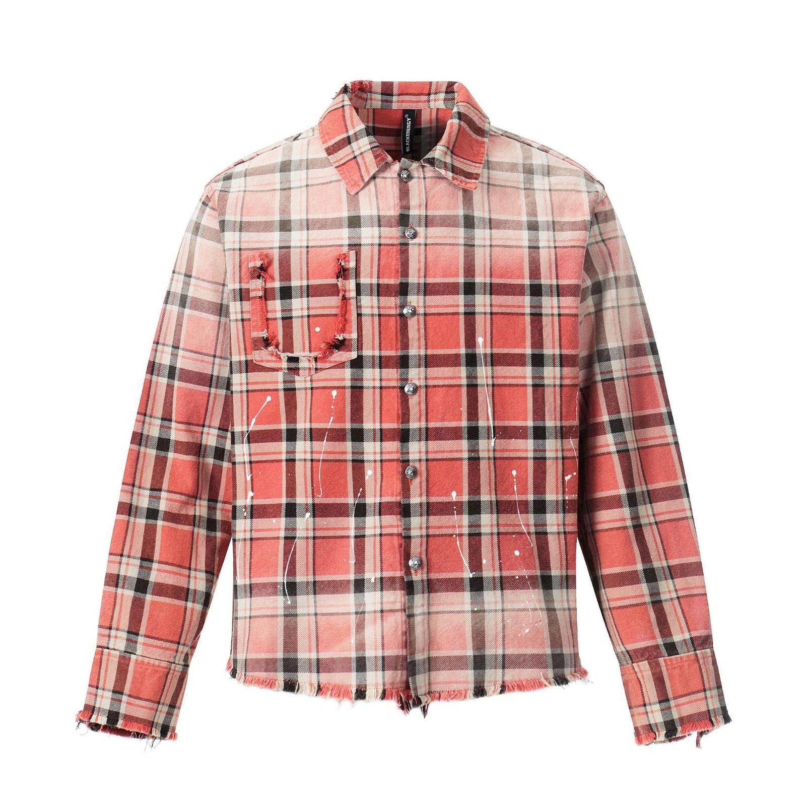 Vintage Red Plaid Distressed Flannel Shirt Size US M / EU 48-50 / 2 - 1 Thumbnail