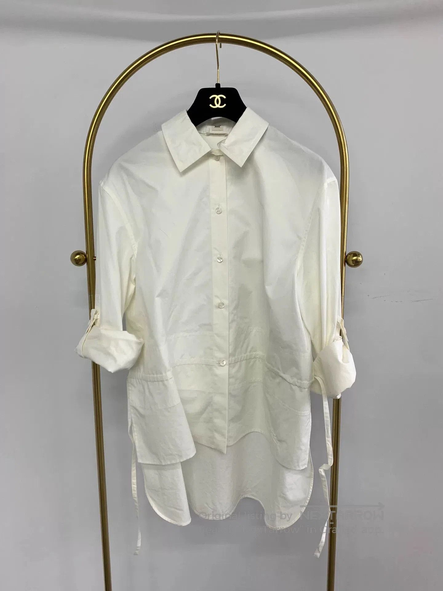 Hermes White Waistcoat Shirt Size 36.