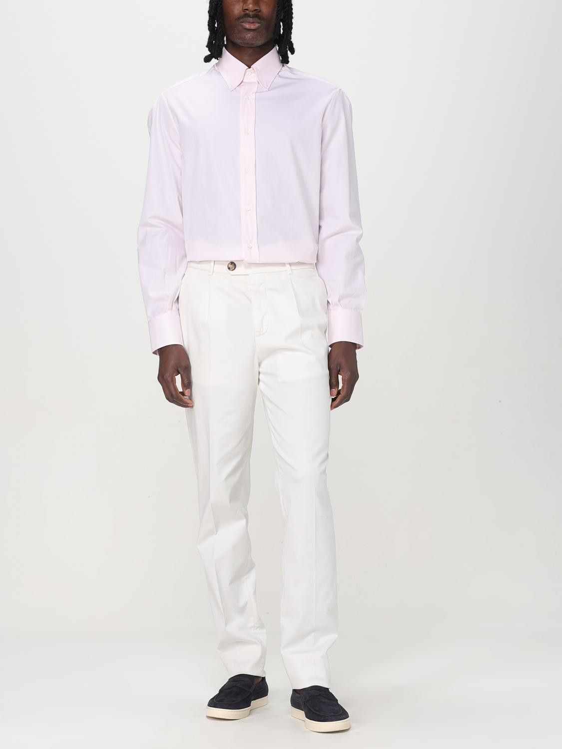 Brunello Cucinelli o1y0526 Solid Color Shirt in Light Pink Size US XXL / EU 58 / 5 - 2 Thumbnail