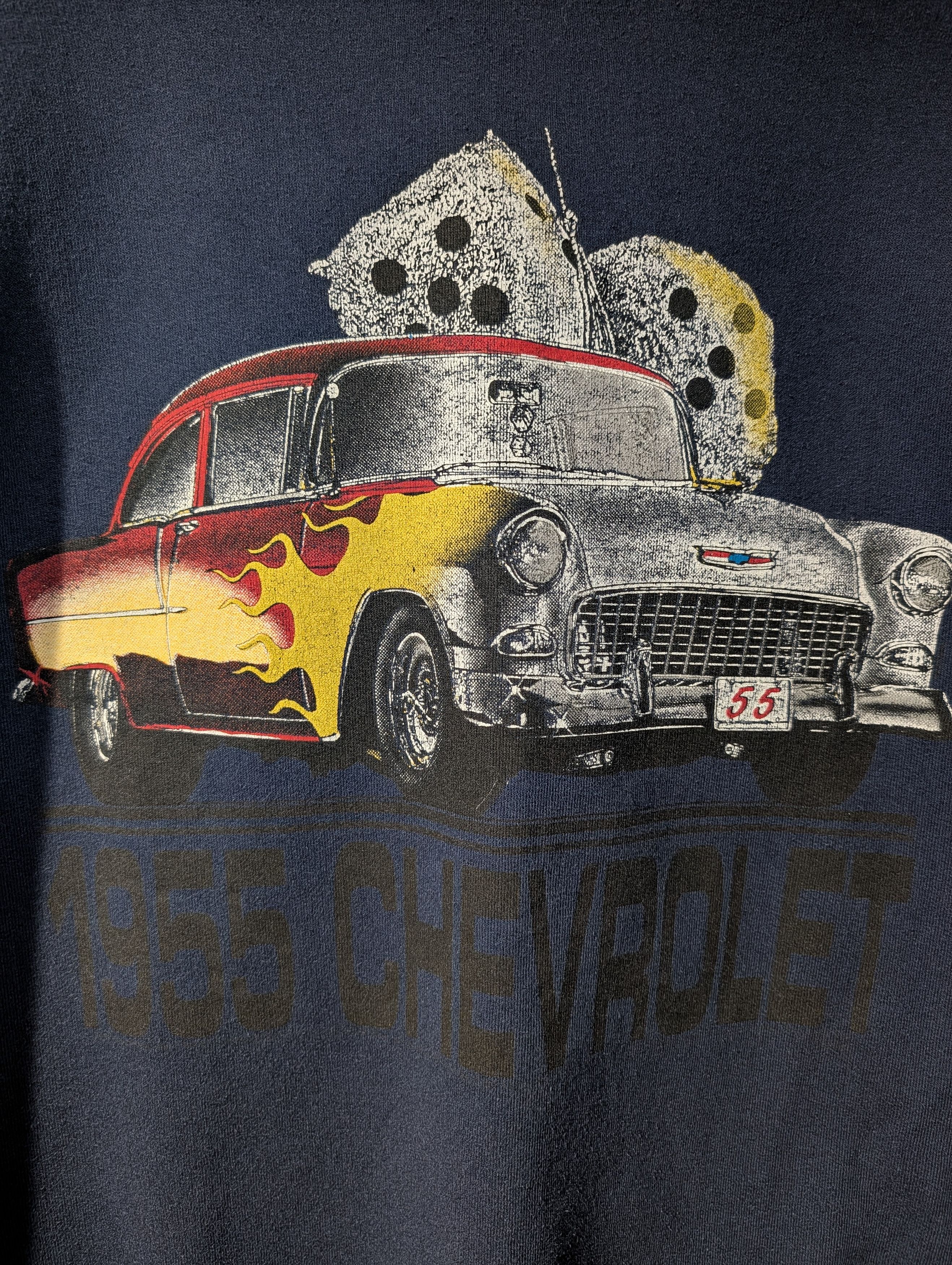 Chevrolet Vintage 1955 Chevrolet Hot Rod Car Bel Air Sweatshirt Size US XXL / EU 58 / 5 - 2 Thumbnail