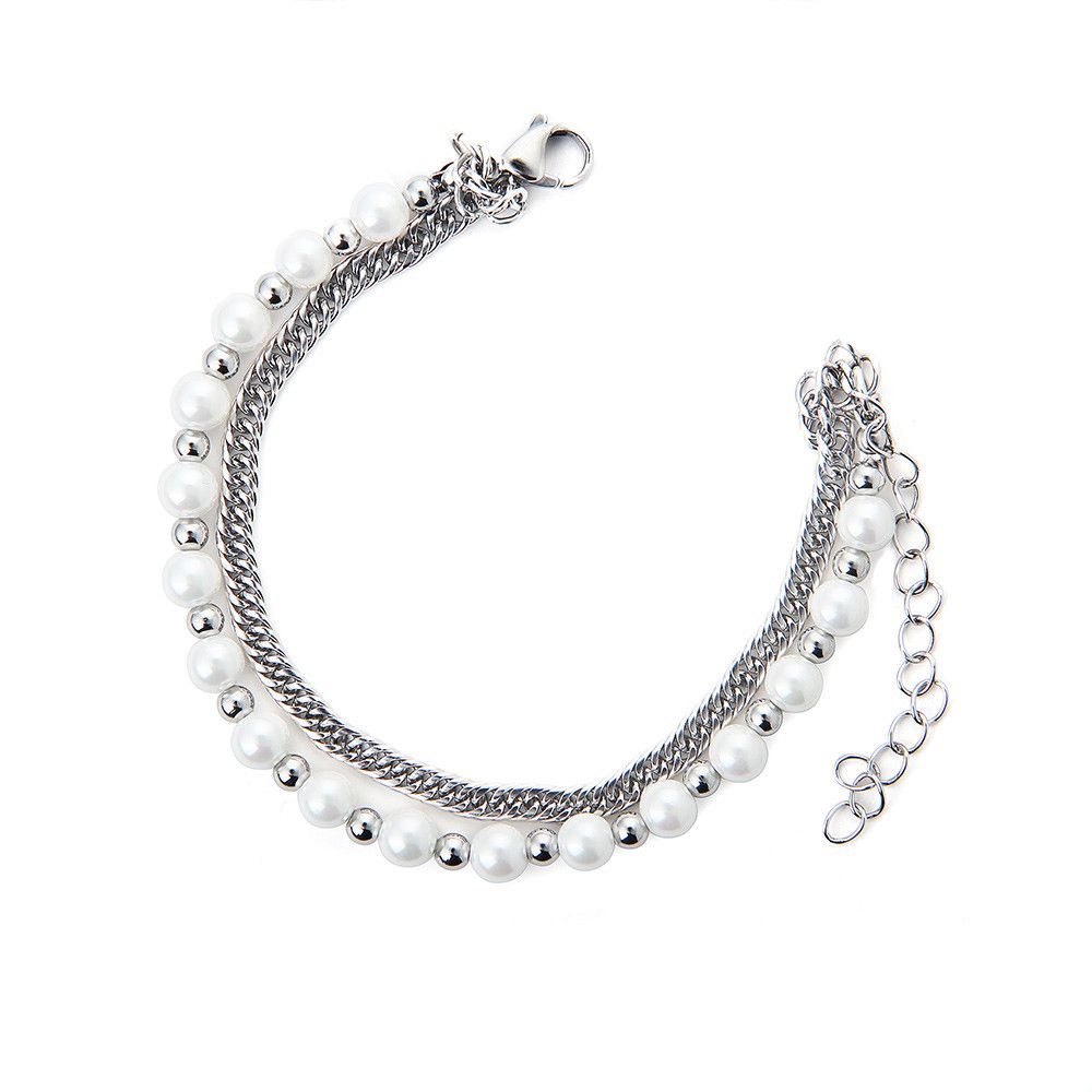 Jewelry Pearl Vintage Bracelet Y2K Punk Chain Gotch Bracelets Chains Size ONE SIZE - 5 Thumbnail