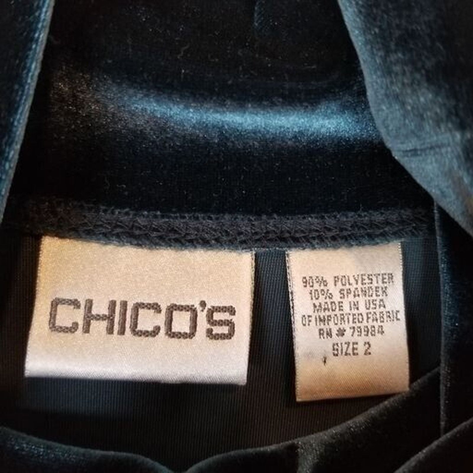 Chicos Chicos Velvet Top Mock Neck Size 2 (Large) Holiday Cocktail Size XS / US 0-2 / IT 36-38 - 5 Thumbnail