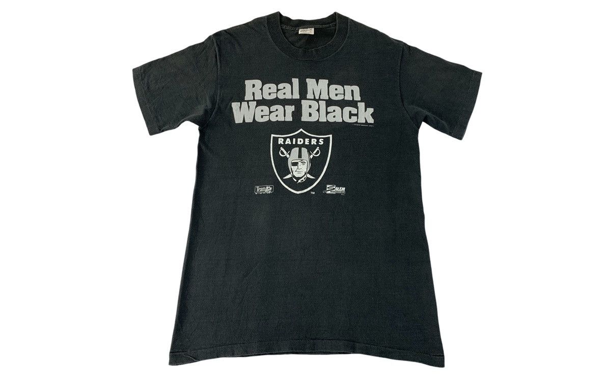 NFL 90s Real Men Wear Black Las Vegas Raiders Nfl Crewneck Tee Size US S / EU 44-46 / 1 - 1 Thumbnail