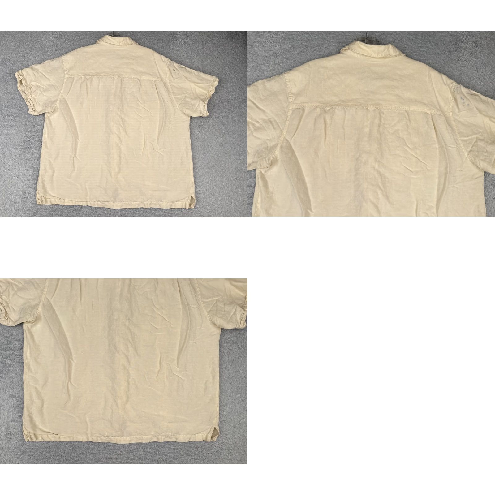 Vintage The Havanera Co Guayabera Shirt Men XL Yellow 4 Pocket Linen Blend Size US XL / EU 56 / 4 - 9 Thumbnail