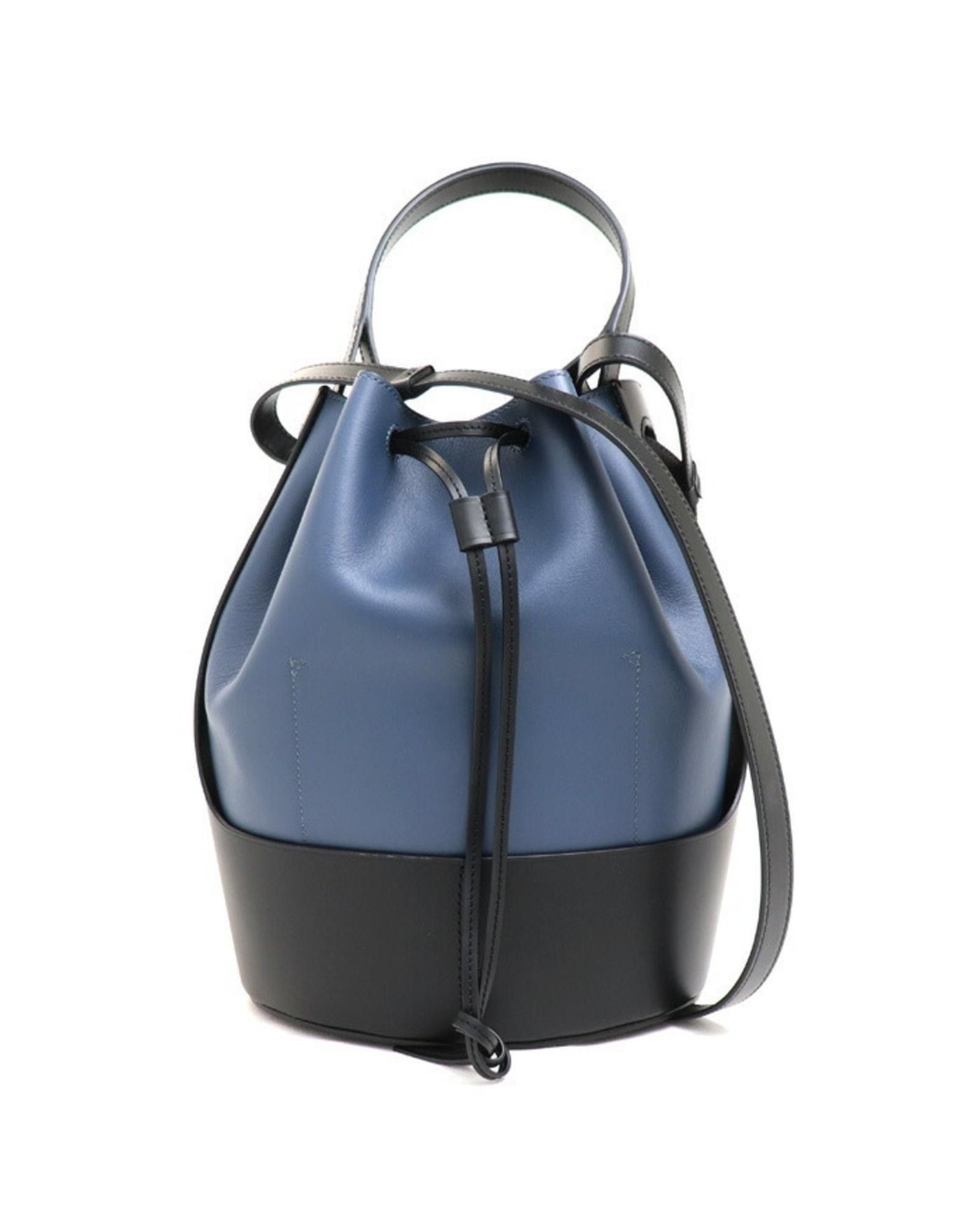 image of Loewe Navy Leather Shoulder Bag With Elegant Design, Women's