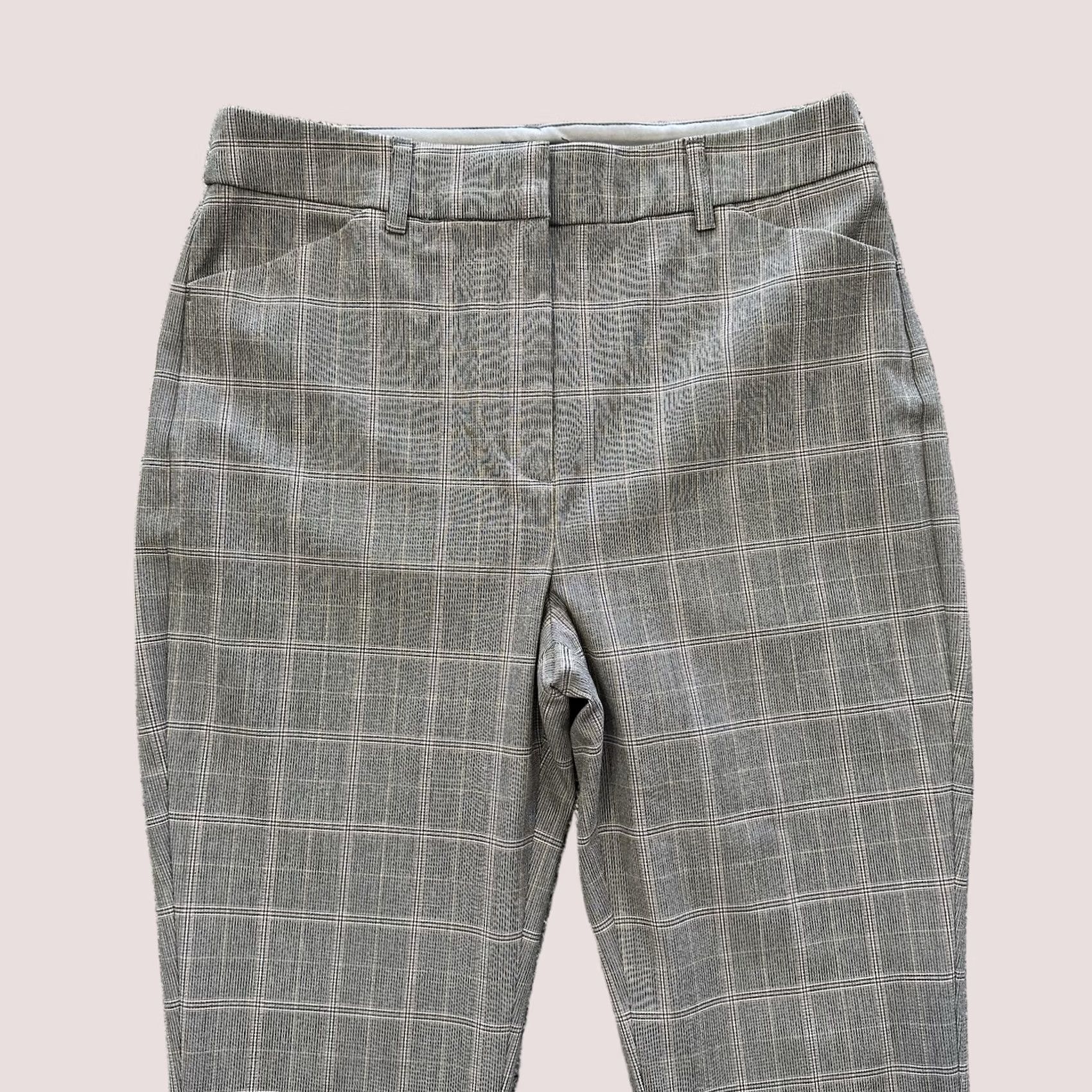 Express Express Editor Pants Womens 4S 29x25 High Rise Skinny Plaid Gray Office Dress Pants Womens Size 27" / US 4 / IT 40 - 1 Thumbnail