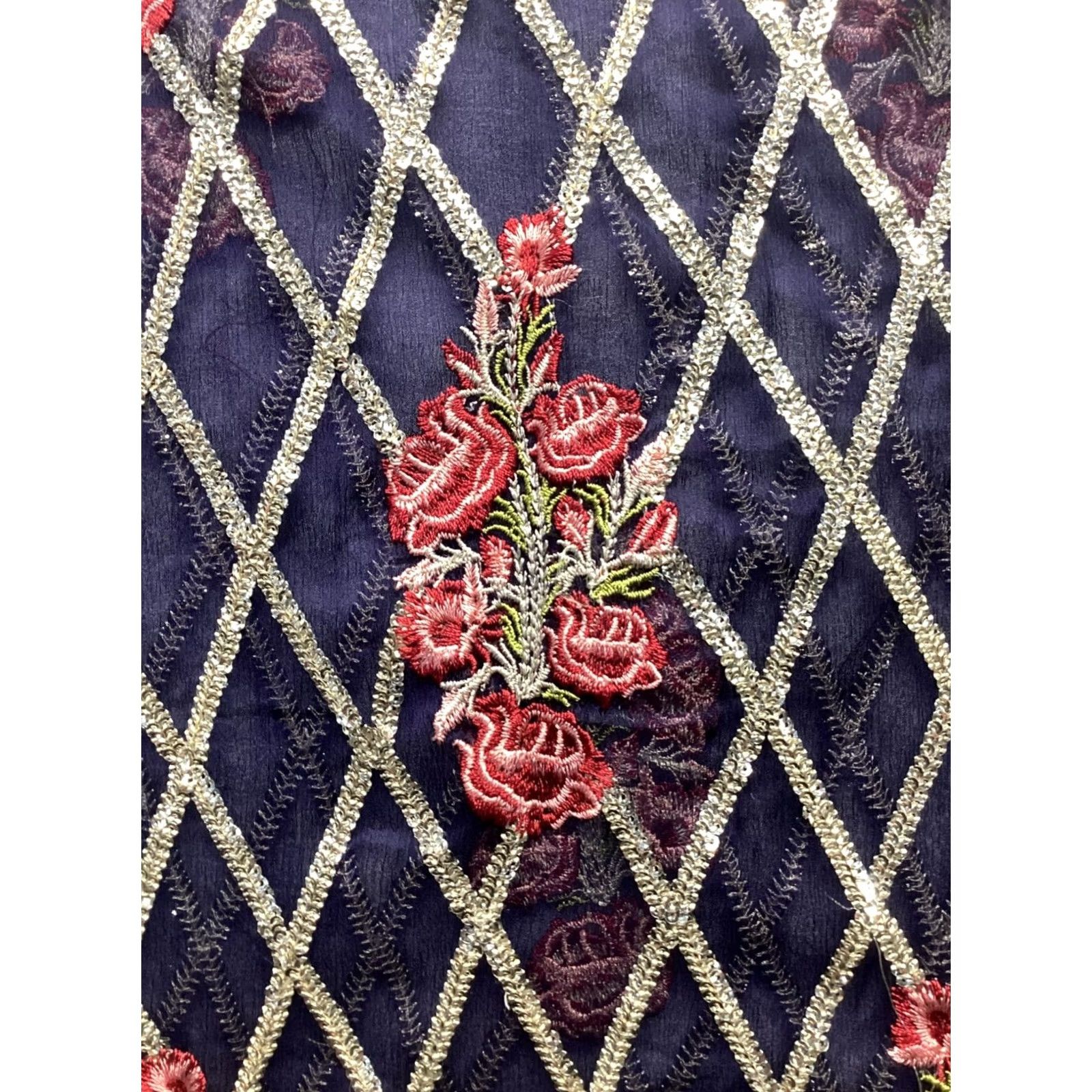 Vintage VINTAGE Sheer Beaded Dress Cover Kaftan Dress Long Blue Womens Medium/Large Beaded, Embroidered, Sequin, Formal, Pre-Owned Like New Size M / US 6-8 / IT 42-44 - 4 Thumbnail