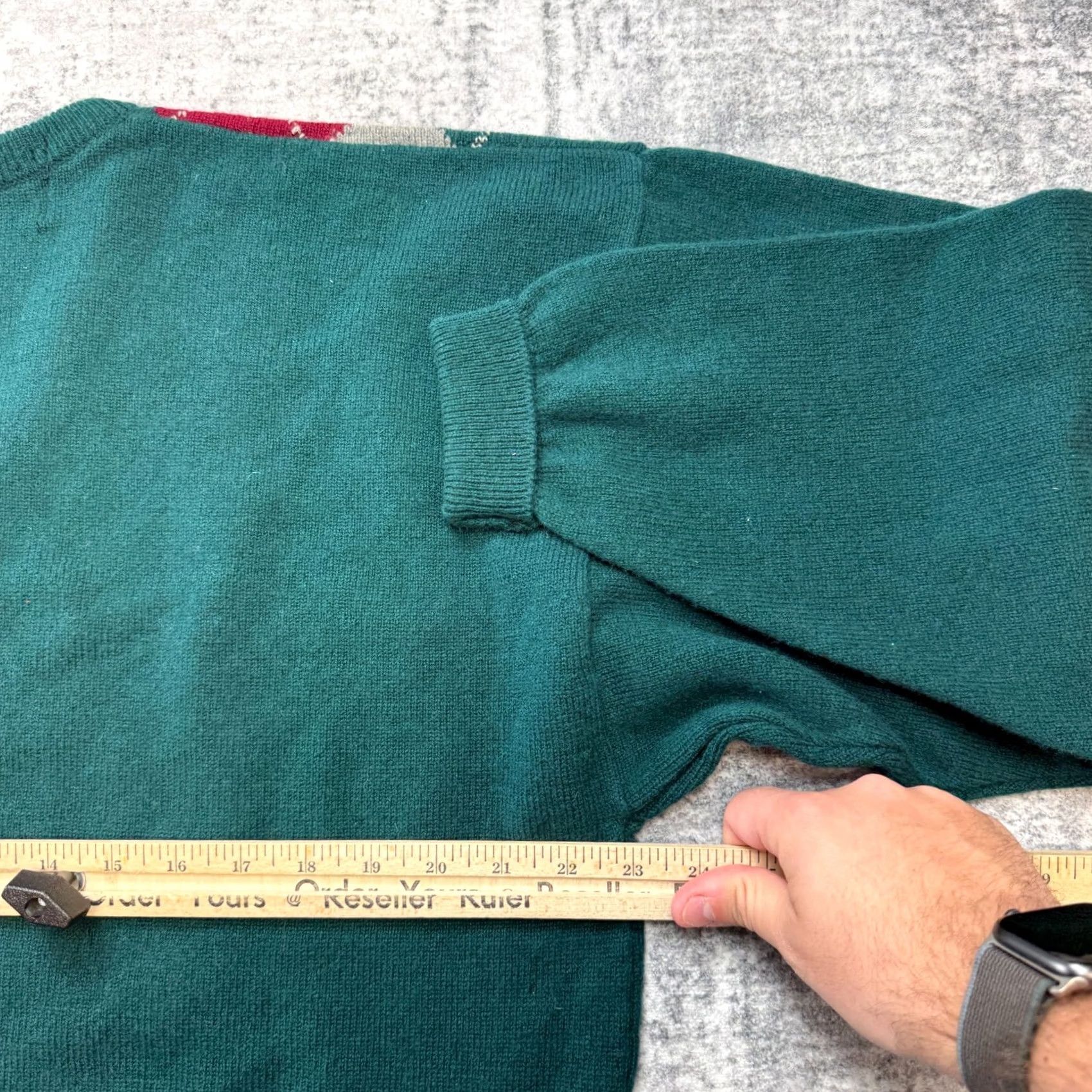 Vintage VTG Maban of Scotland Sweater Men L Green Argyle Diamond Wool Golf Old Money Knit Pullover V-Neck Regular Knit Wool Size US L / EU 52-54 / 3 - 6 Thumbnail