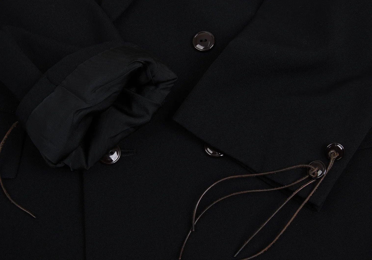 Yohji Yamamoto Yohji Yamamoto Leather Wool Peak Lapel Jacket Size US M / EU 48-50 / 2 - 4 Thumbnail