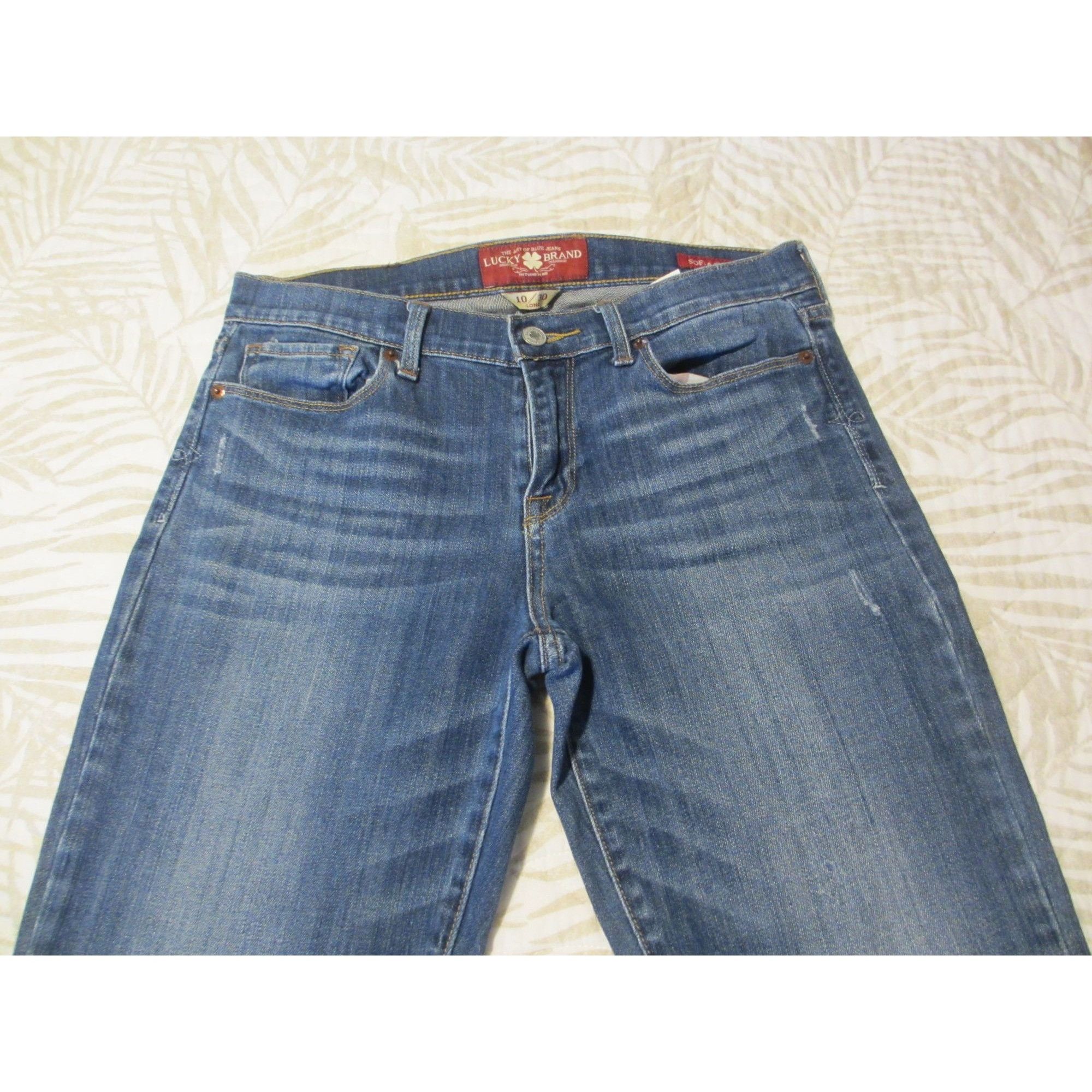 Lucky Brand Lucky Brand Womens Blue Denim Jeans With Leather Patch & Dis Size 32" / US 10 / IT 46 - 1 Thumbnail