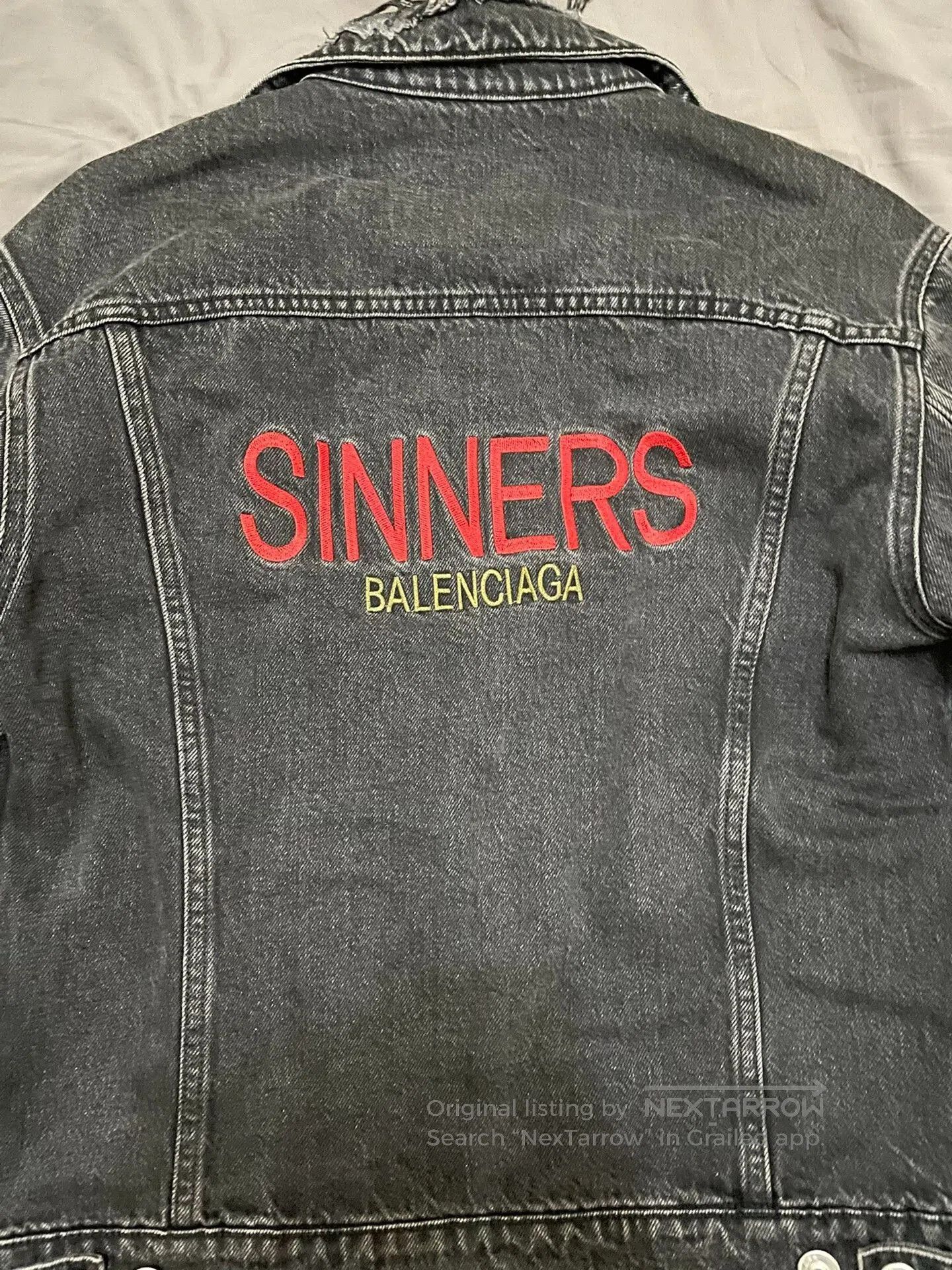 Balenciaga Balenciaga Black Sinners Denim Jacket. Size US S / EU 44-46 / 1 - 1 Thumbnail