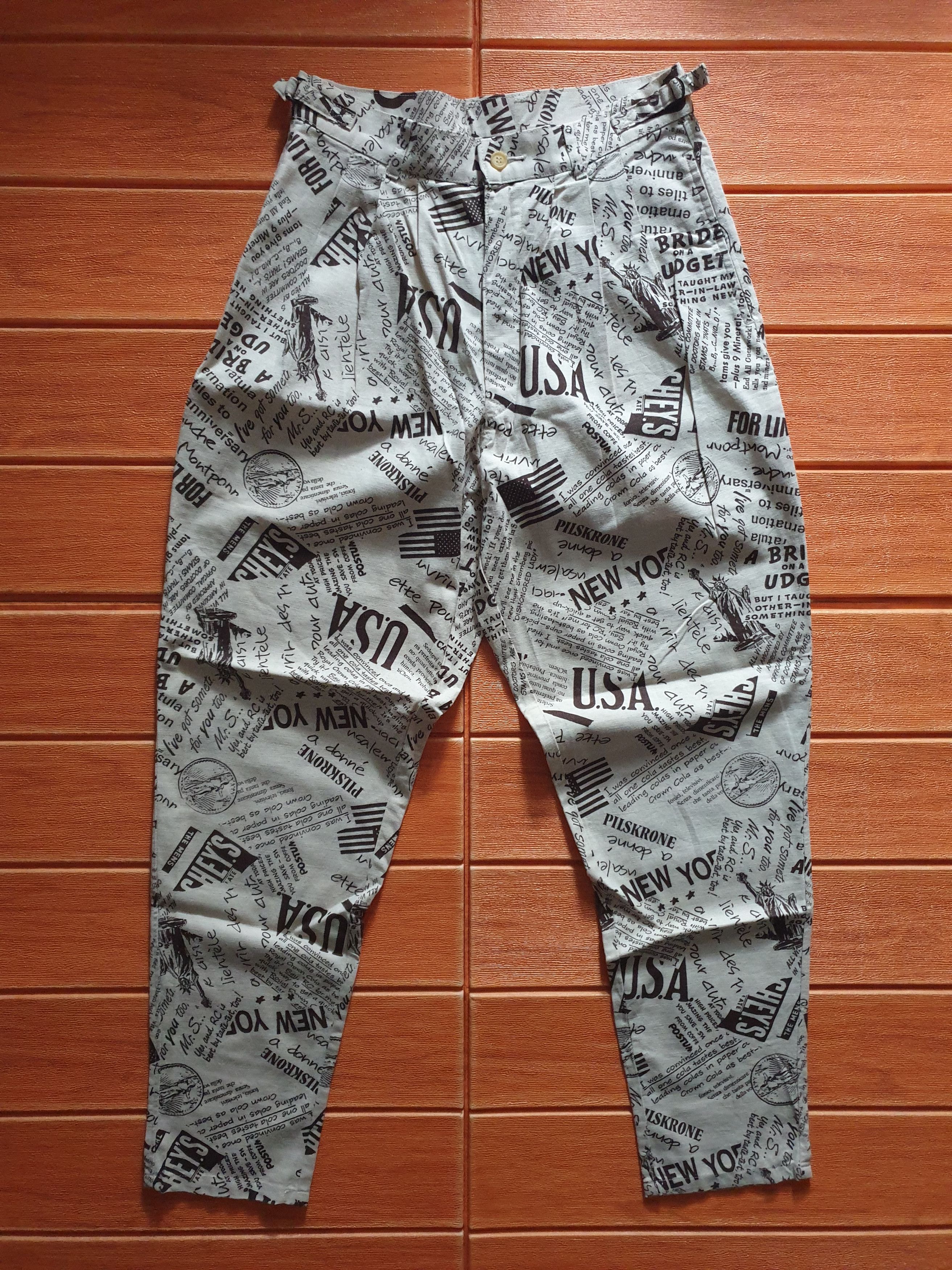 Japanese Brand 💥Three top abstract cream streetwear pant Size 26" / US 2 / IT 38 - 1 Thumbnail