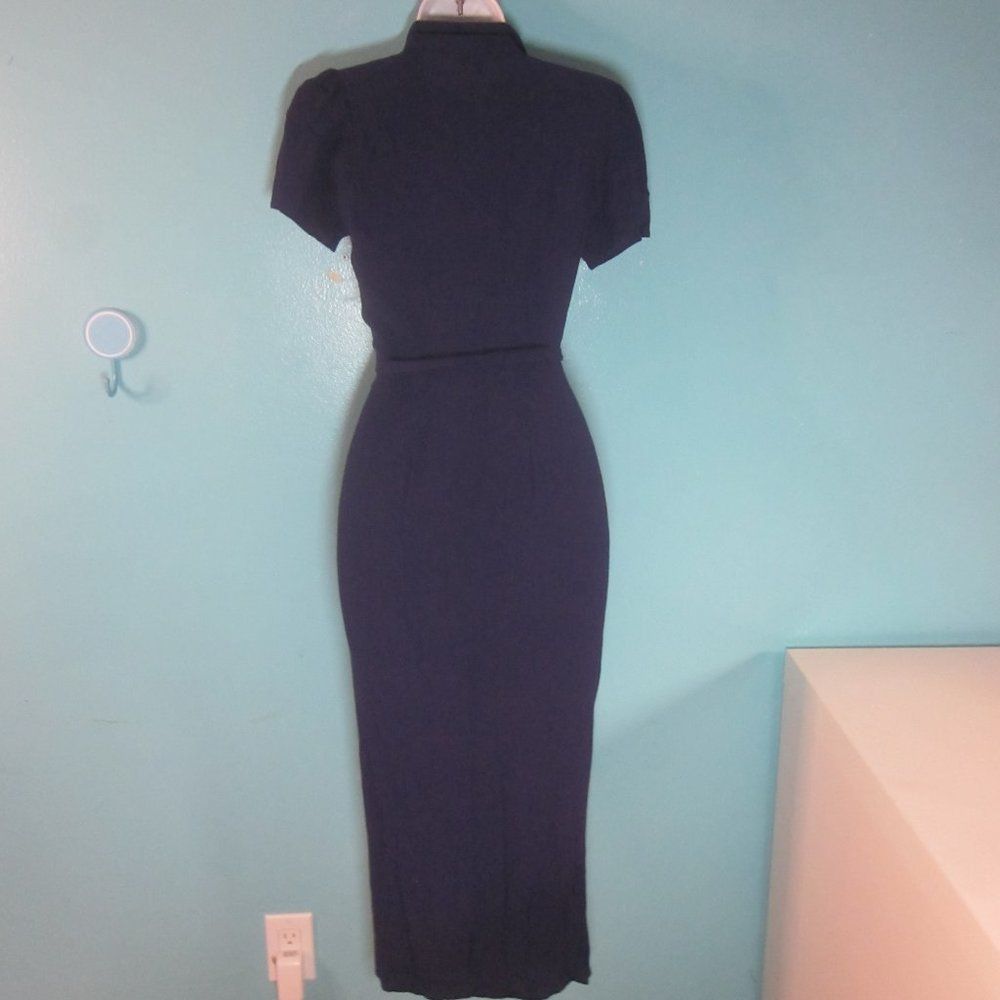 Anthropologie Yumi Kim Meet & Greet Dress Navy Blue XXS Size XXS / US 00 / IT 34 - 14 Thumbnail