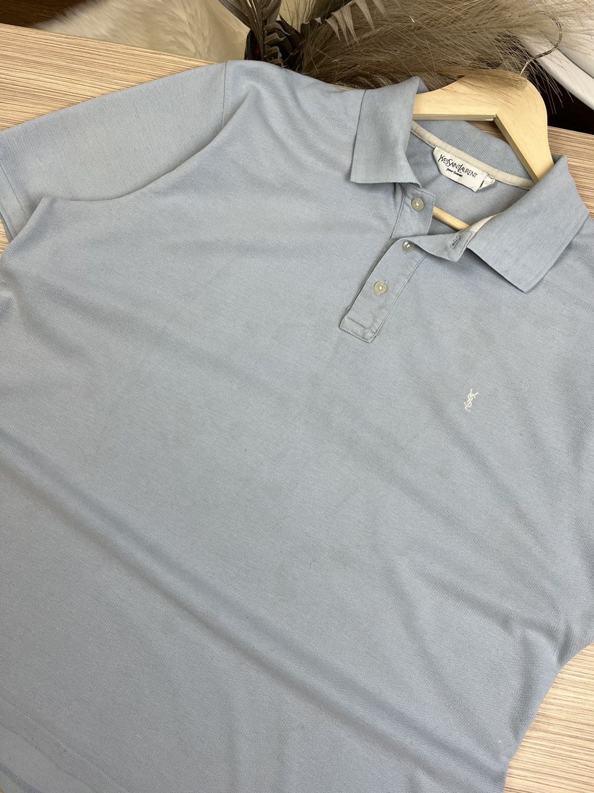 Vintage × Yves Saint Laurent TRASH Vintage White YSL Polo Yves Saint Laurent Polo Size US XL / EU 56 / 4 - 7 Thumbnail
