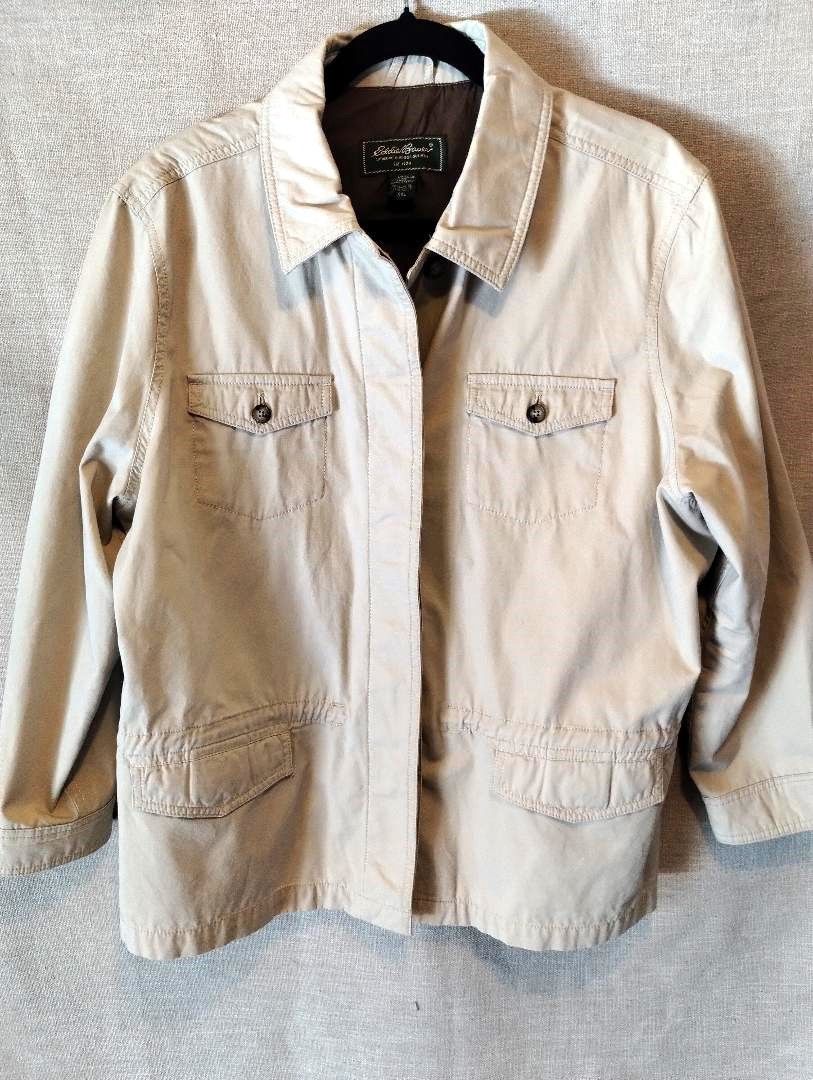 Gilet Safari Eddie Bauer Homme Beige Taille M - Utilitaire, Pêche, Chasse - Vintage