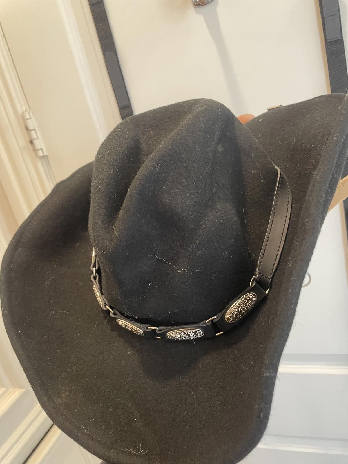 Black Scale Scala Authentic Black Wool Felt Cowboy Hat Size ONE SIZE - 3 Thumbnail