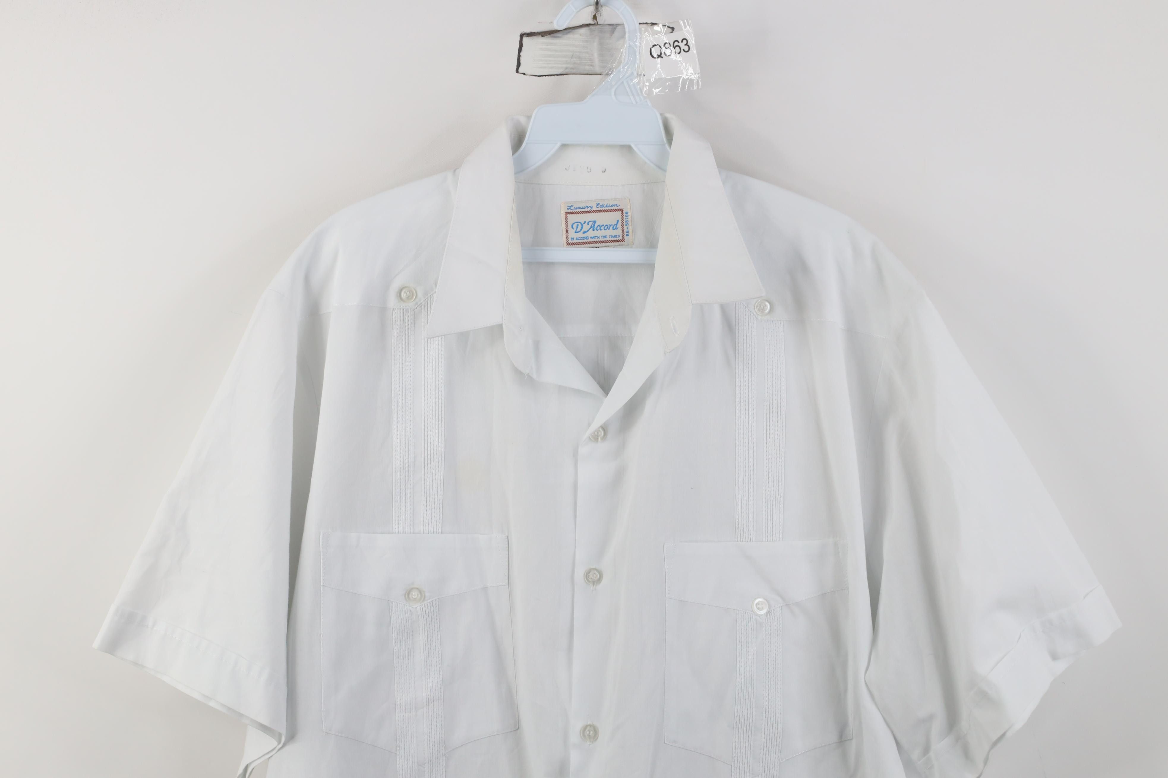 Vintage Vintage 70s Guayabera Beach Wedding Collared Button Shirt Size US XL / EU 56 / 4 - 2 Thumbnail