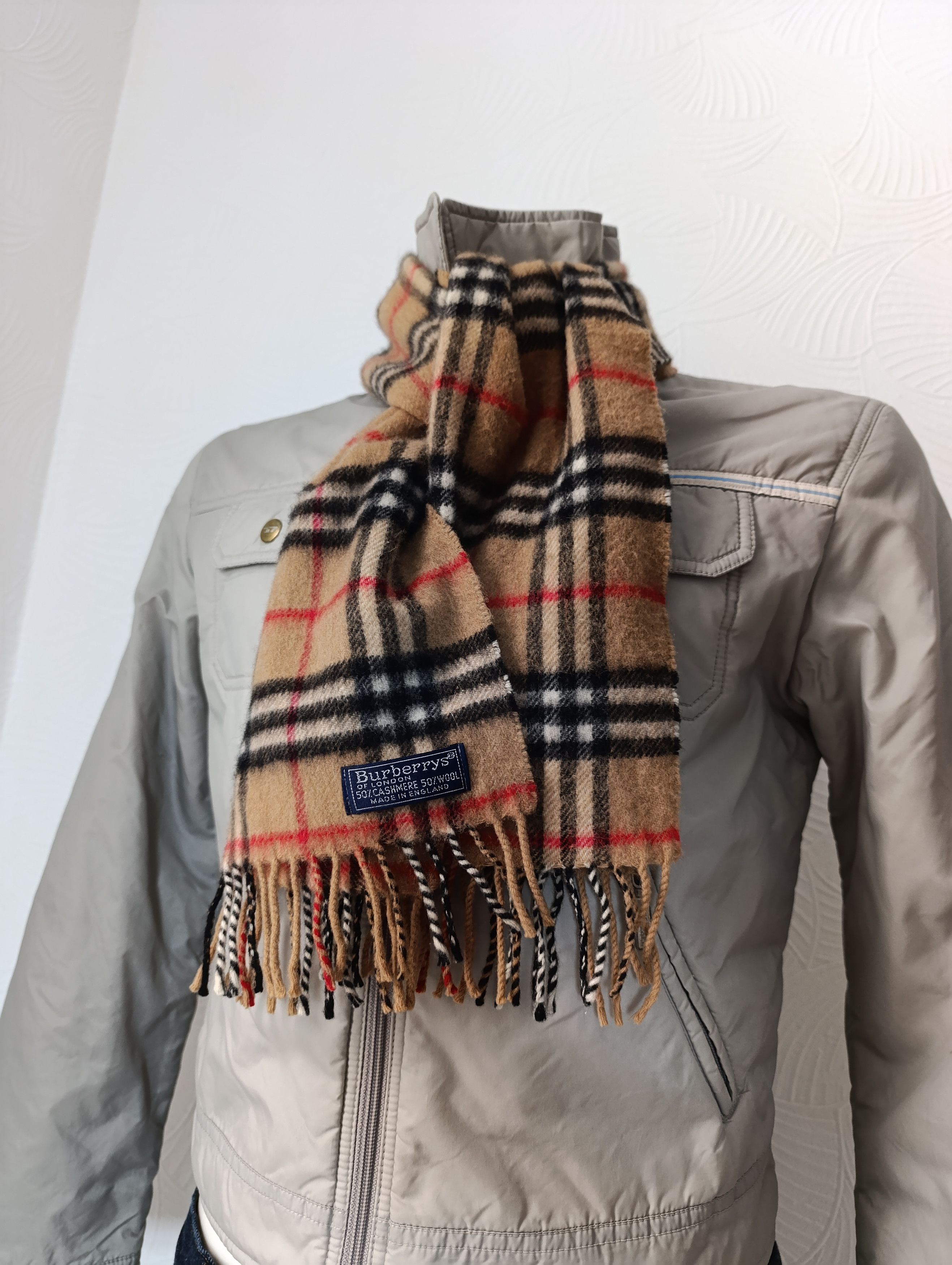Burberry Burberrys Burberry Nova Check Vintage Wool \ Cashmere Scarf Size ONE SIZE - 2 Thumbnail
