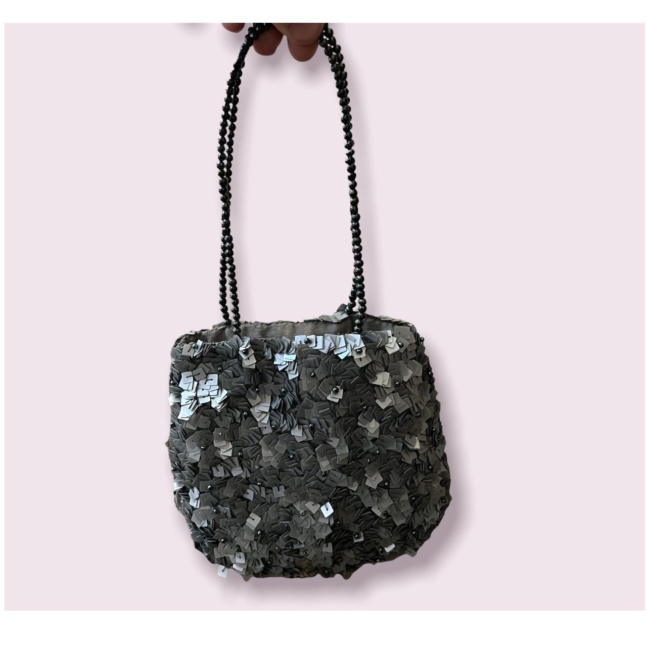 Vintage Y2K Vintage | Beaded Sequins Mini Evening Bag Silver Gray Size ONE SIZE - 2 Thumbnail