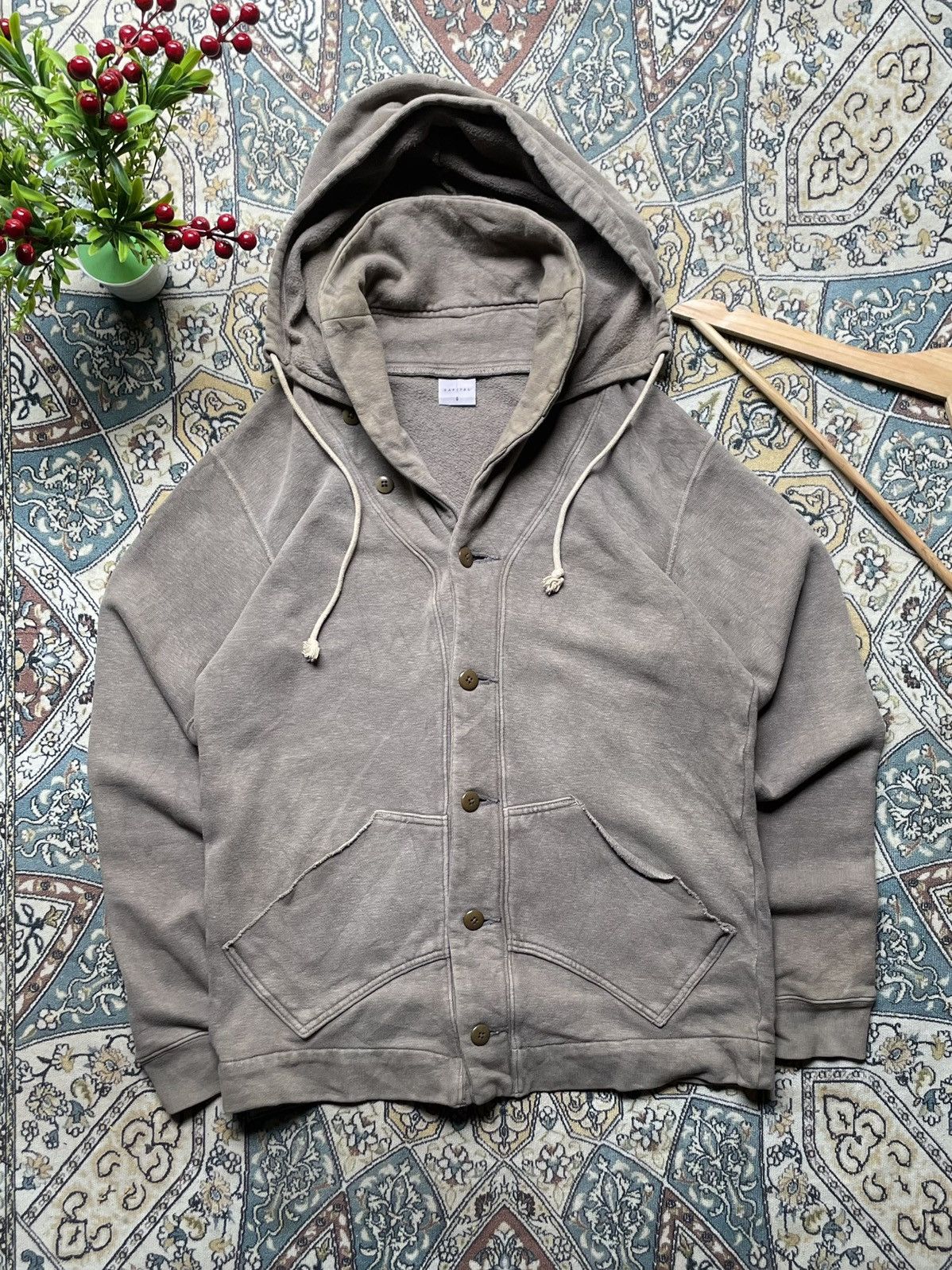 Kapital KAPITAL Button Front Hooded Cardigan Grey Size US XS / EU 42 / 0 - 1 Thumbnail