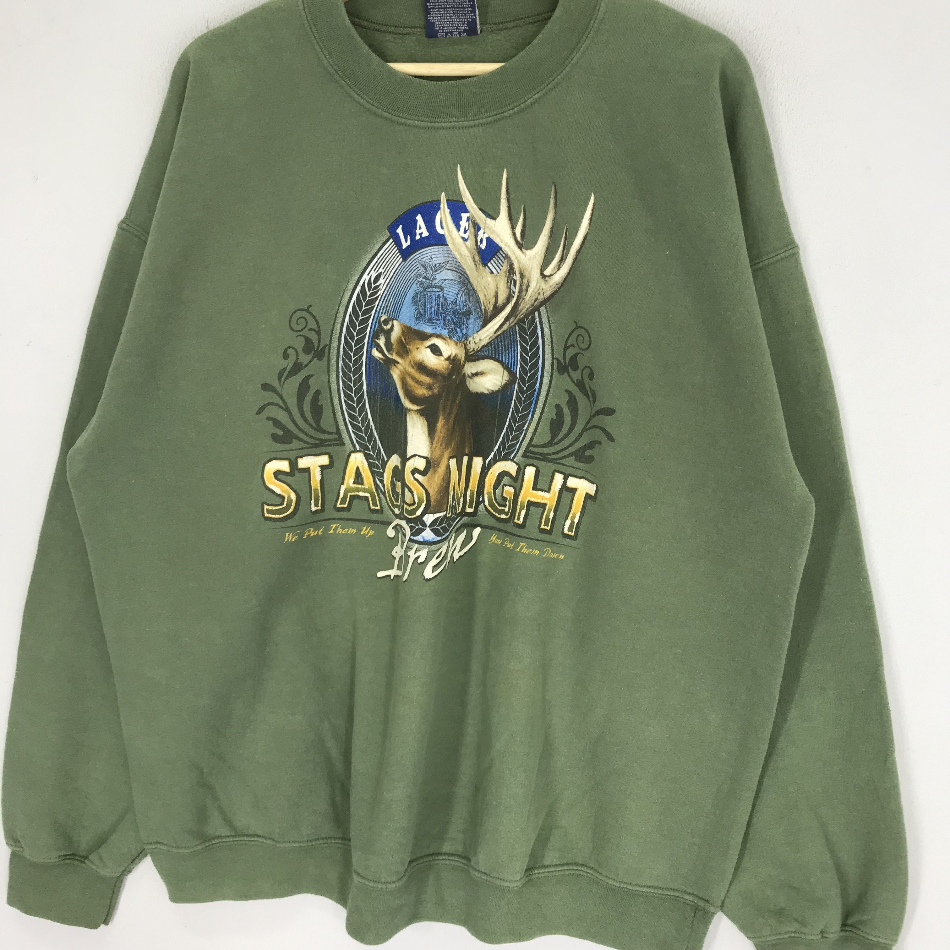 Vintage Vintage 90s Whitetail Deer Habitat Green Sweatshirt - 285 Size US L / EU 52-54 / 3 - 3 Thumbnail