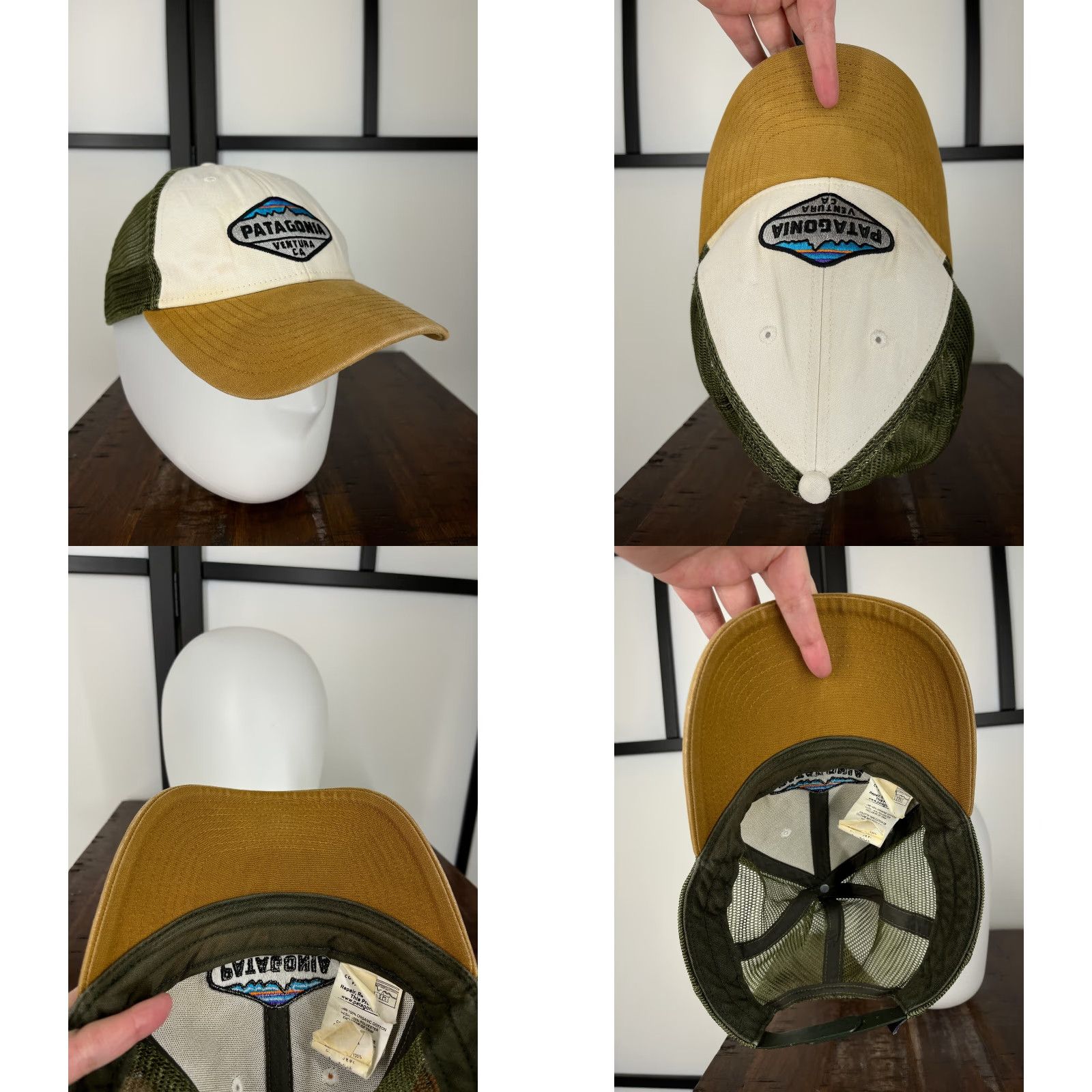 Patagonia Patagonia Trucker Hat Snap Back Adult One Size Beige Ventura CA Size ONE SIZE - 8 Thumbnail