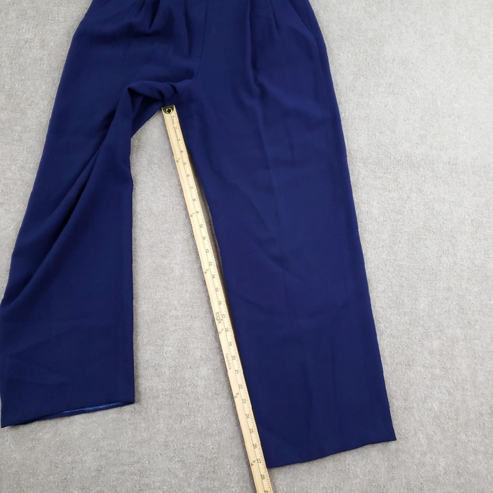 Armani VINTAGE Armani Collezioni Pants Womens 8 Blue Pleated Straight Leg Wool Dress Pants Business Workwear Women 29 in Inseam 27 in Snug? Size 30" / US 8 / IT 44 - 2 Thumbnail