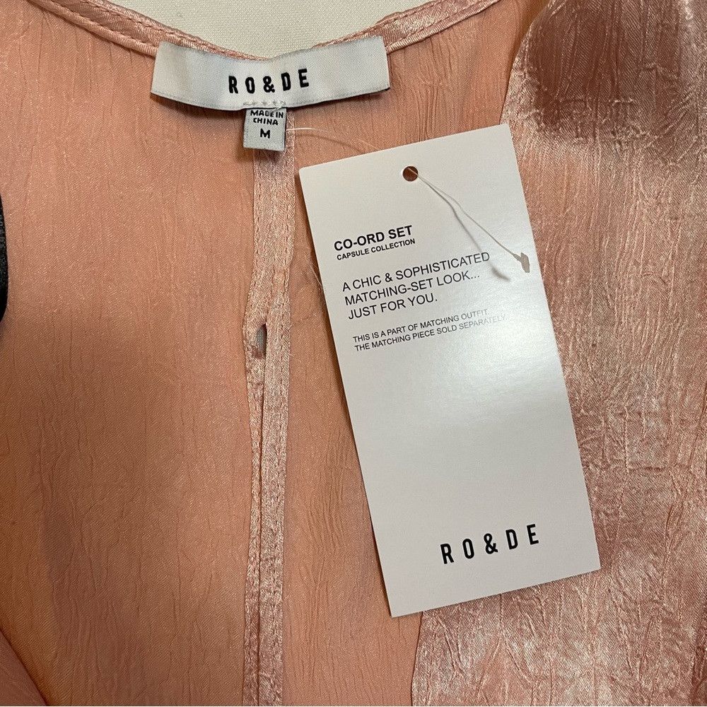 Other NWT New Ro & De Satin Open Back With Tie Sleeveless Peach T Size M / US 6-8 / IT 42-44 - 8 Thumbnail