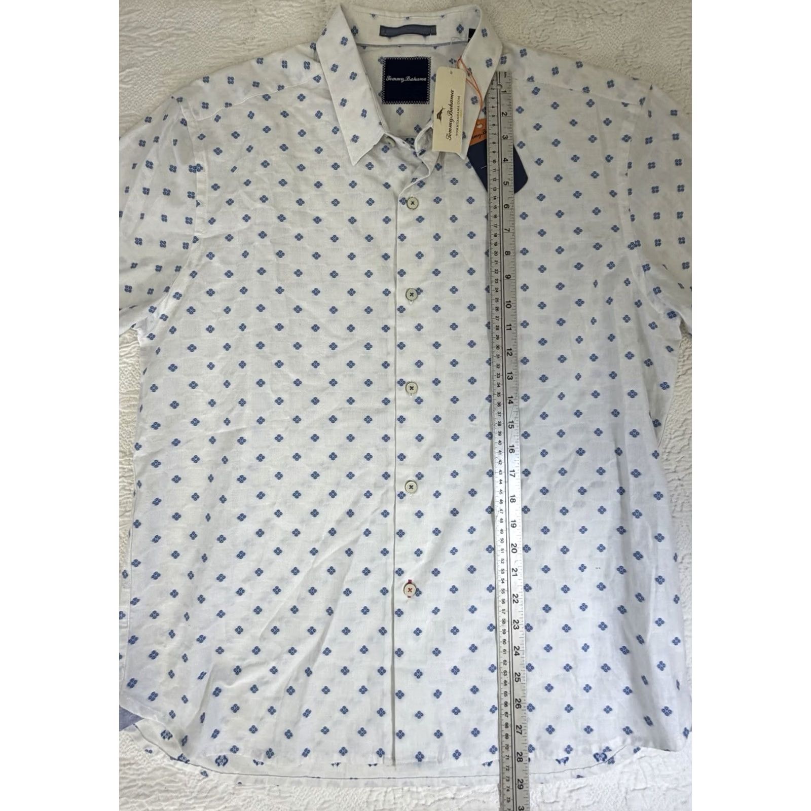 Tommy Bahama Tommy Bahama Mens Diamond Dobby Geometric Shirt XL Blue NWT Size US XL / EU 56 / 4 - 3 Thumbnail