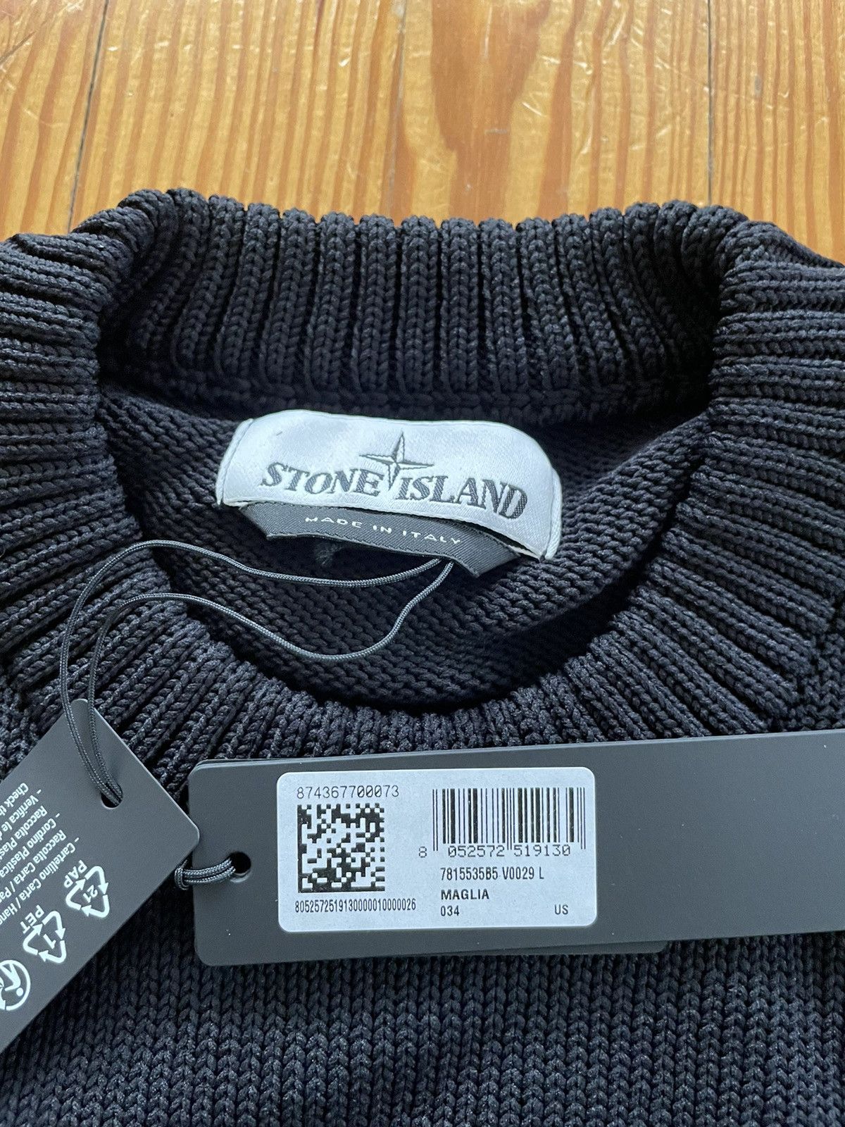 Stone Island Stone Island Perforated Hole Punch Knit Sweater Black Size US L / EU 52-54 / 3 - 5 Thumbnail